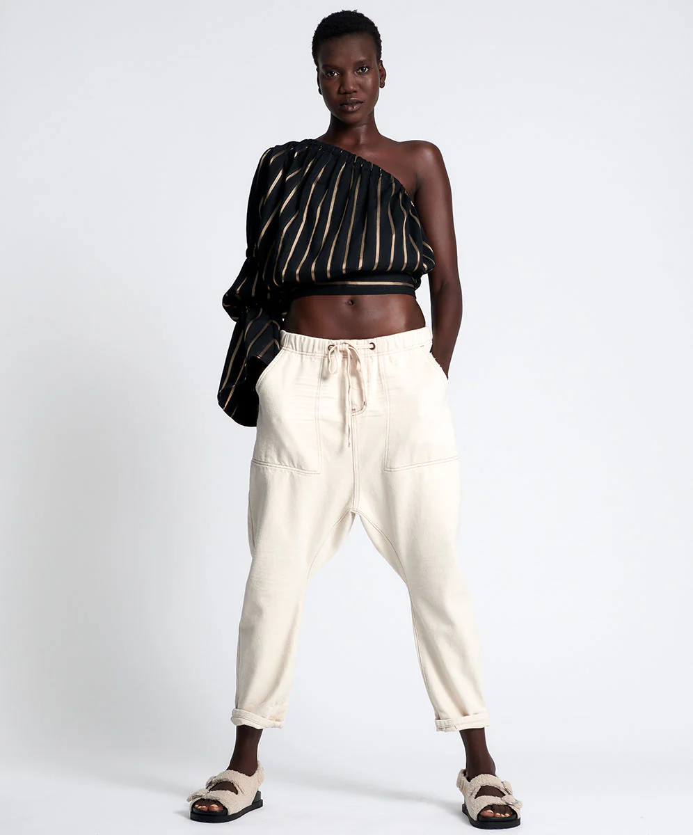 Shabby Kingpin Boyfriend Denim Jeans - Natural White - Image 2