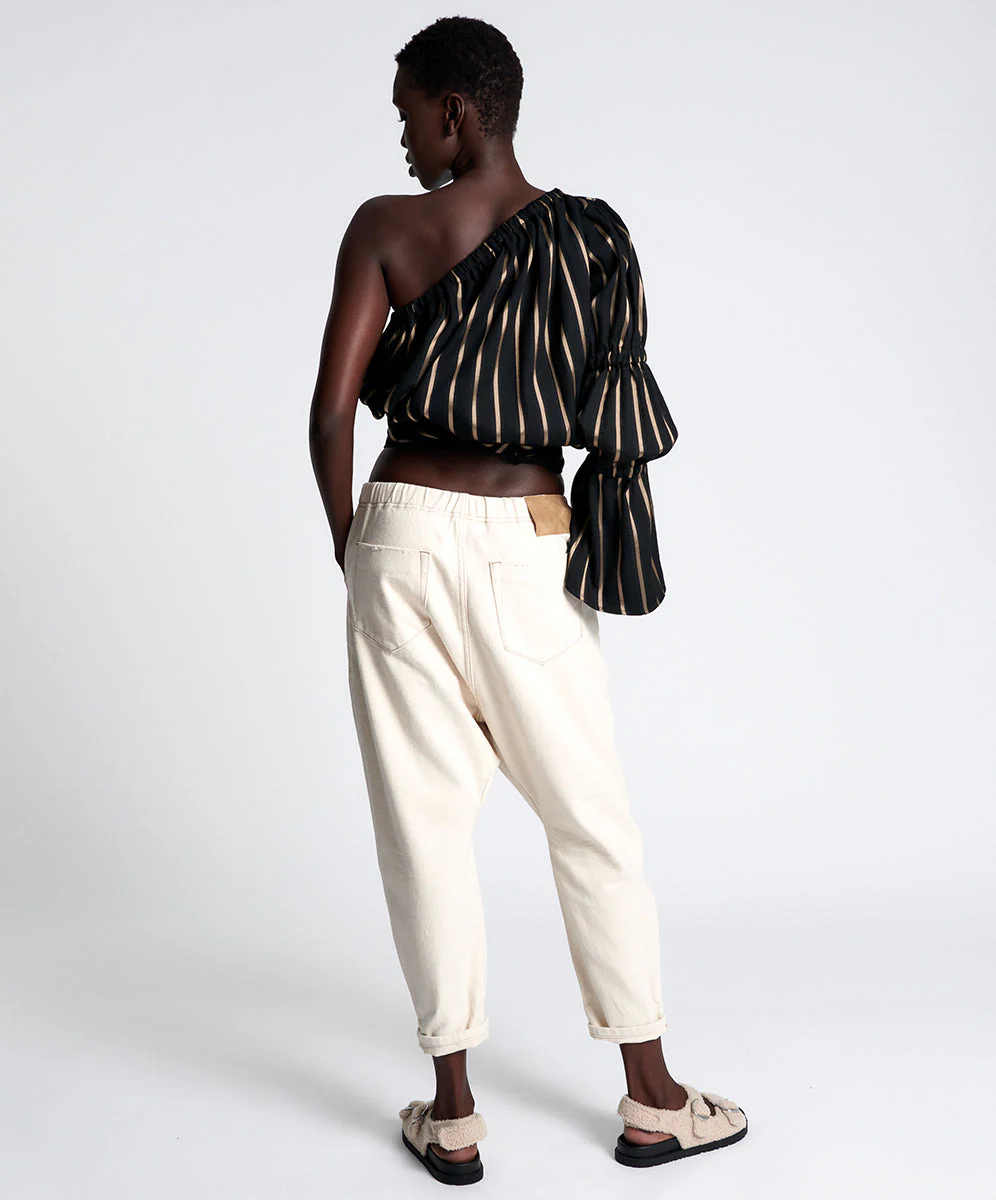 Shabby Kingpin Boyfriend Denim Jeans - Natural White - Image 4