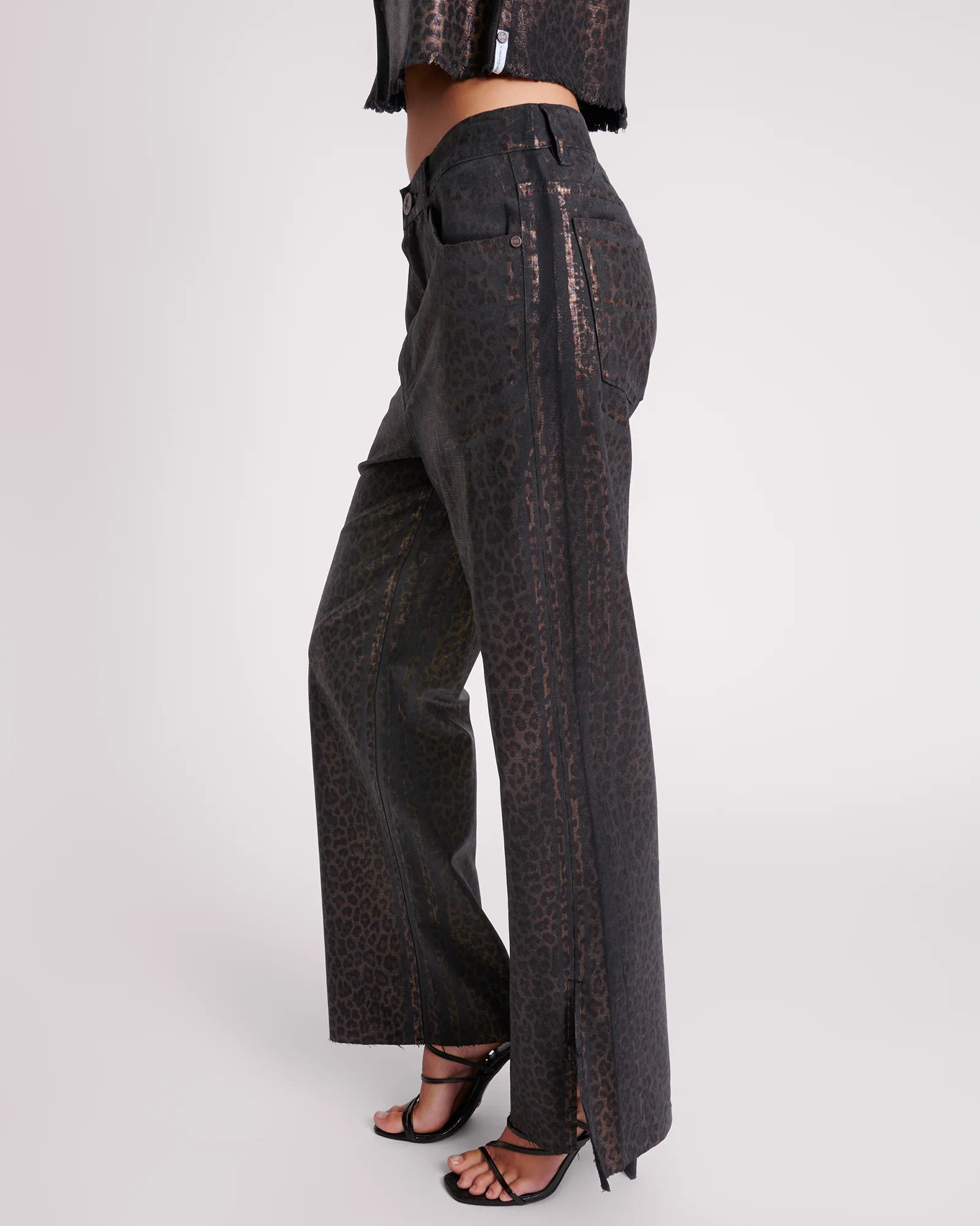 Billie Low Slung Straight Leg Mid Waist Denim Jeans - Night Animal - Image 3