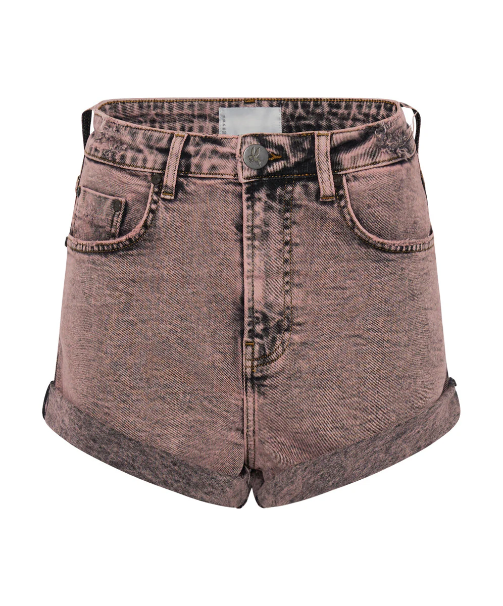 Bandits High Waist Denim Shorts - Night Haze Pink - Image 6