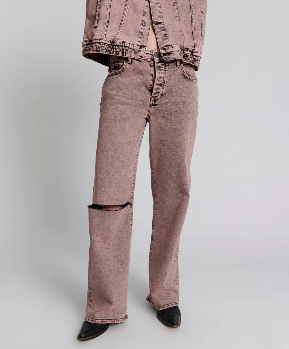 Jackson Mid Waist Wide Leg Denim Jeans - Night Haze - Image 2