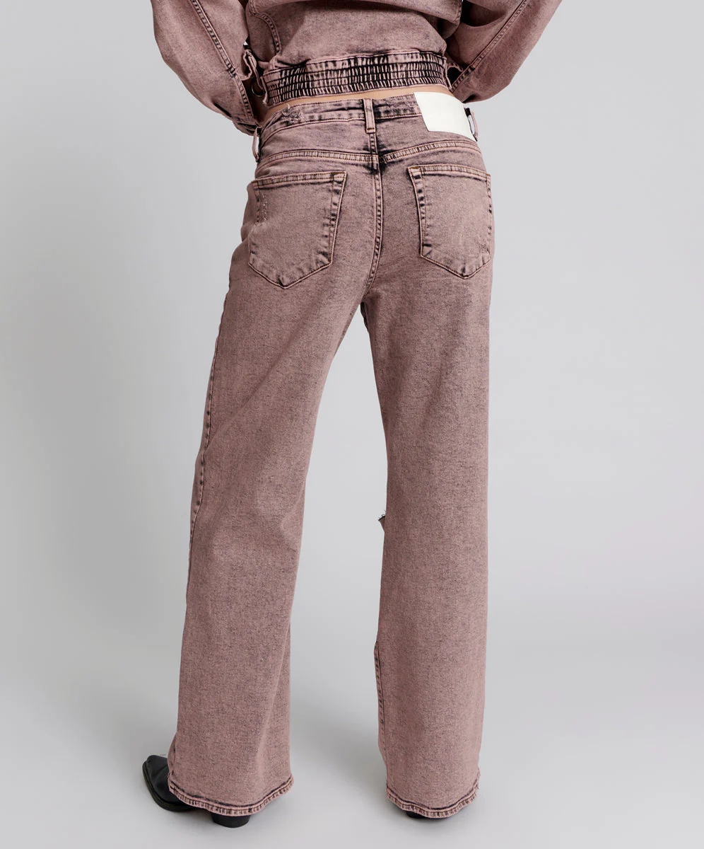 Jackson Mid Waist Wide Leg Denim Jeans - Night Haze - Image 4