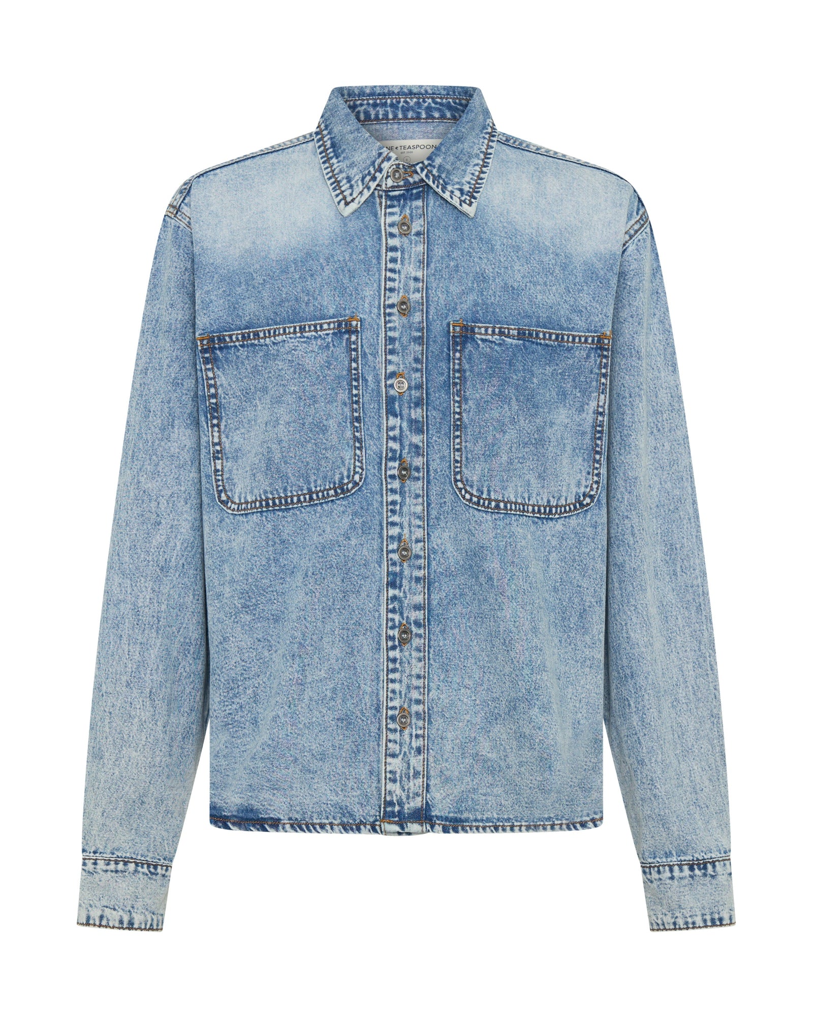 Nixie Classic Fit Denim Shirt - Acid Blue - Image 13