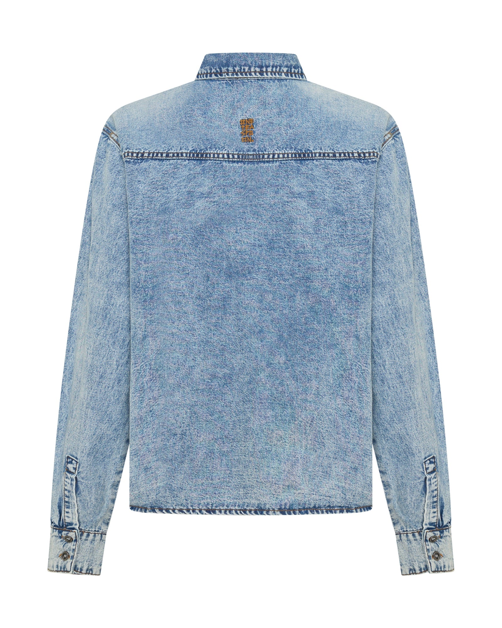 Nixie Classic Fit Denim Shirt - Acid Blue - Image 14