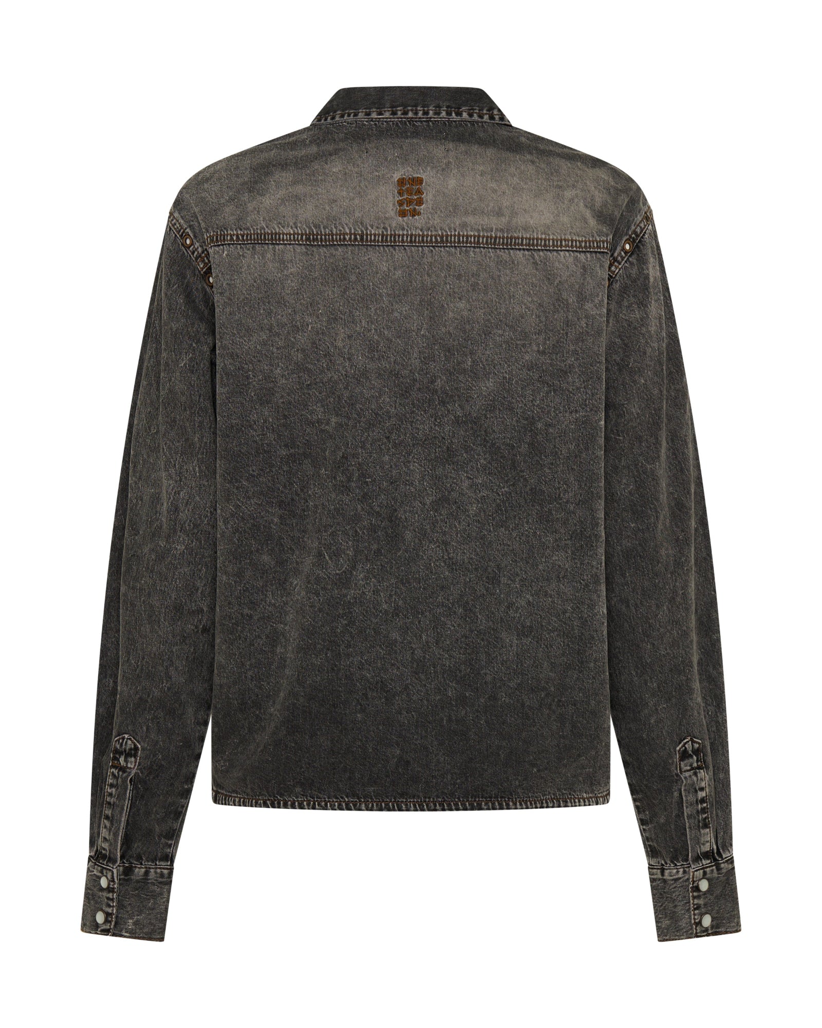 Nixie Eyelet Classic Fit Denim Shirt - Charcoal Black - Image 13
