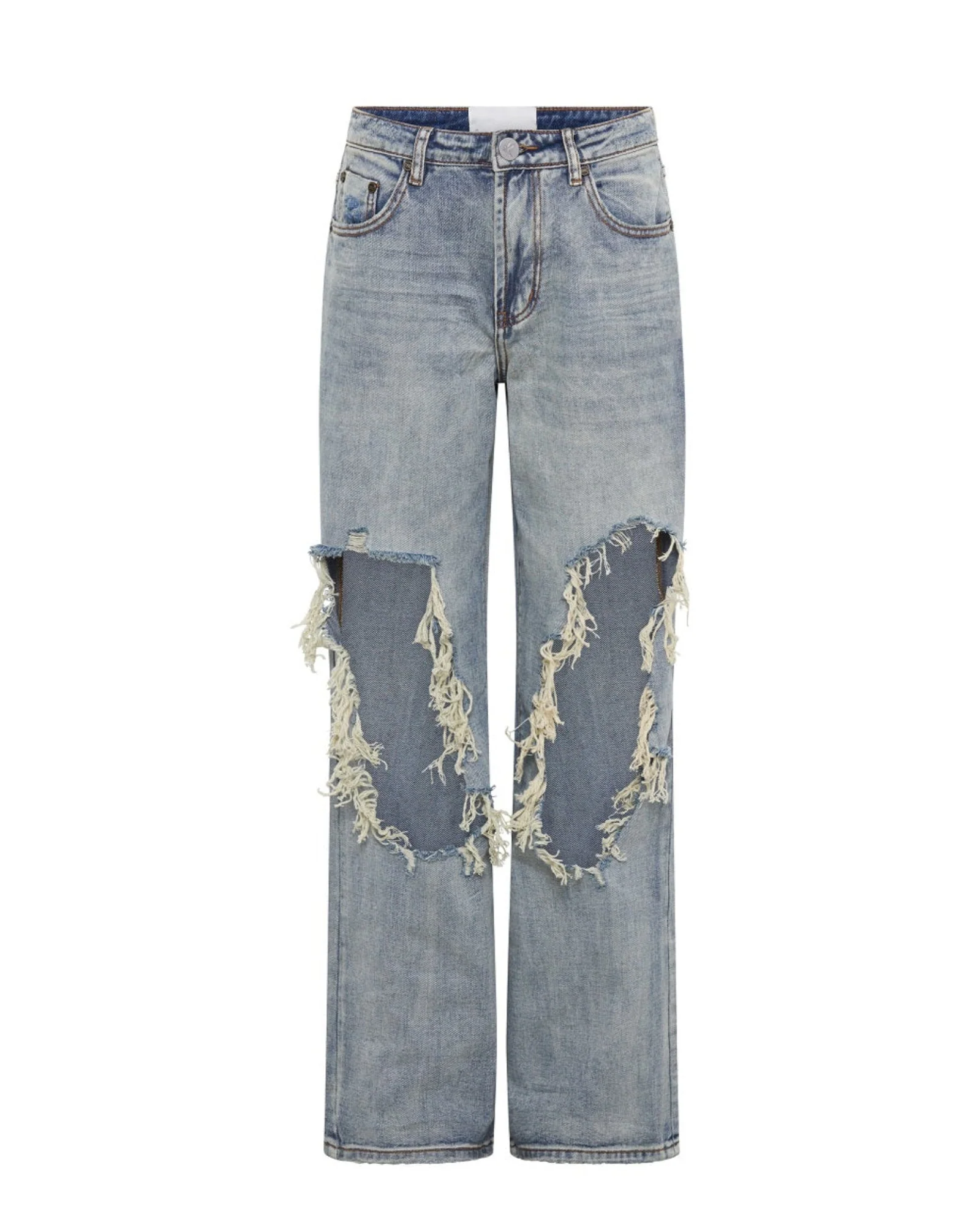 Jackson Mid Waist Wide Leg Denim Jeans - Old Blue - Image 6