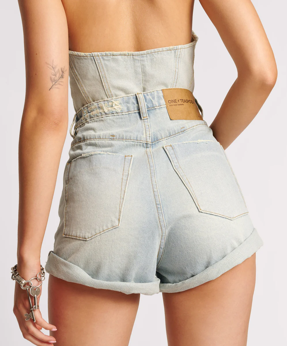 Bandits High Waist Denim Shorts - Old West - Image 4