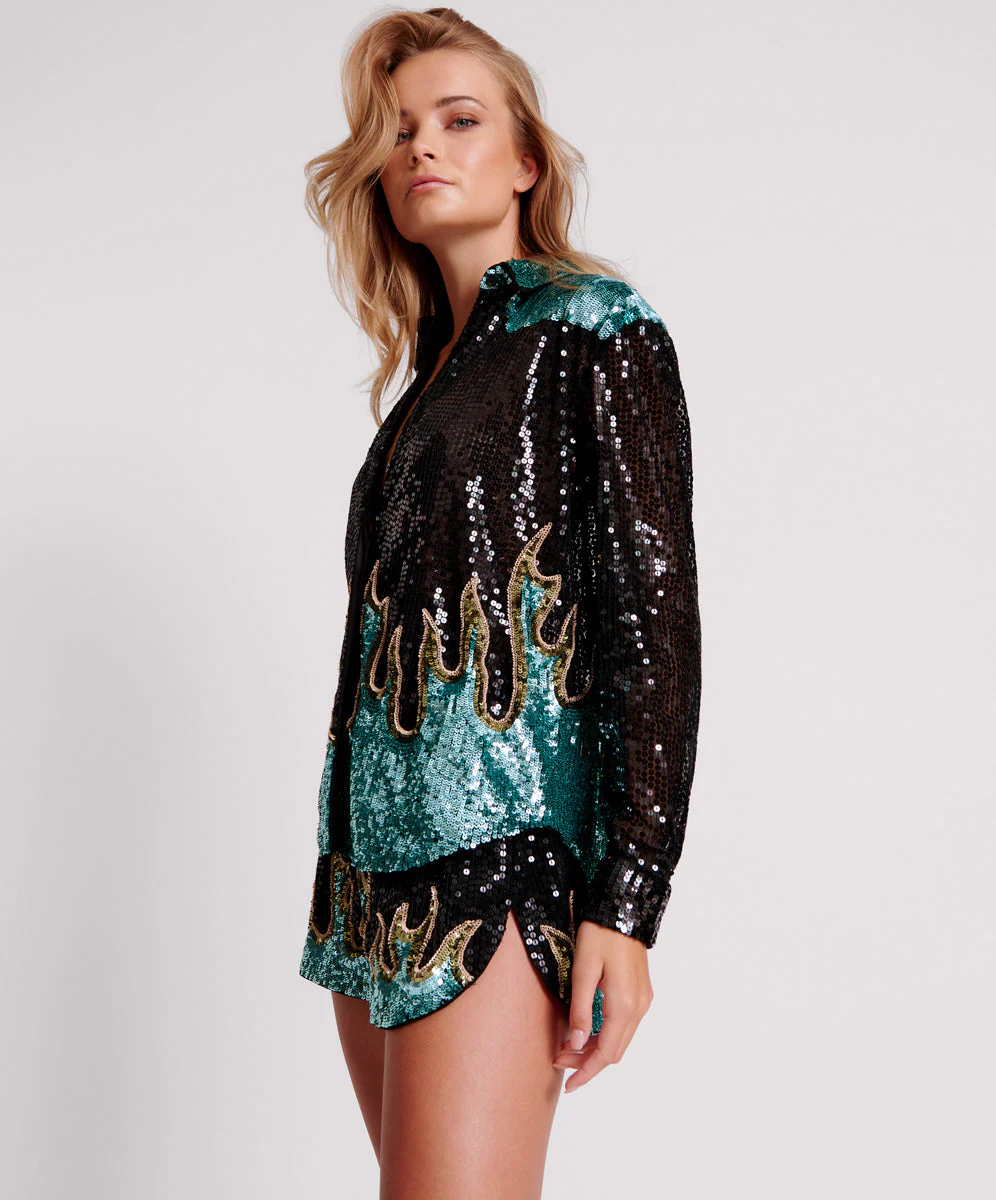 ON FIRE HAND SEQUIN WESTERN SHIRT - Image 2