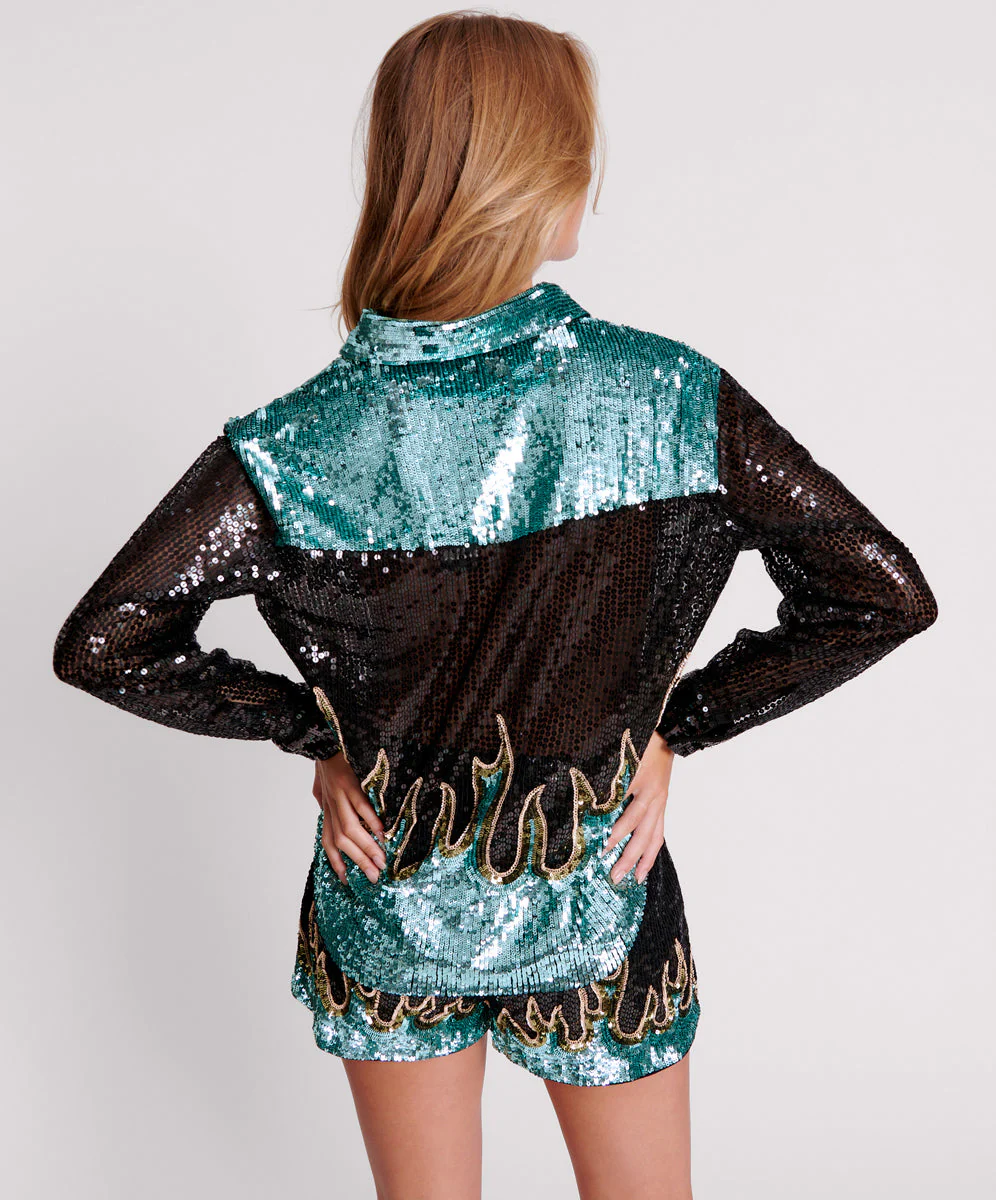 ON FIRE HAND SEQUIN WESTERN SHIRT - Image 3