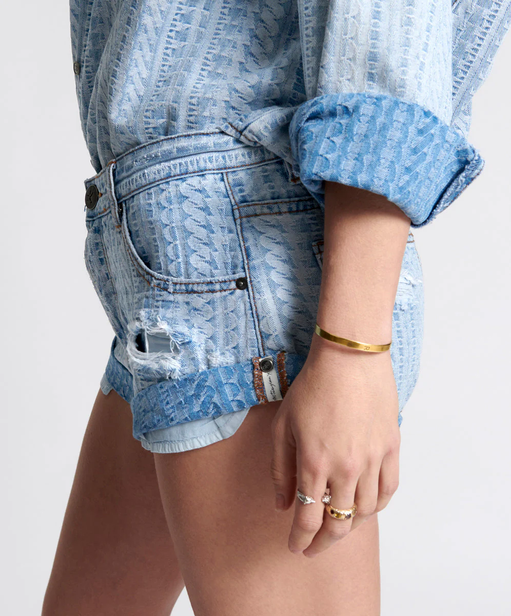 Bandits Low Waist Denim Shorts - Archived Logo Light Blue - Image 3