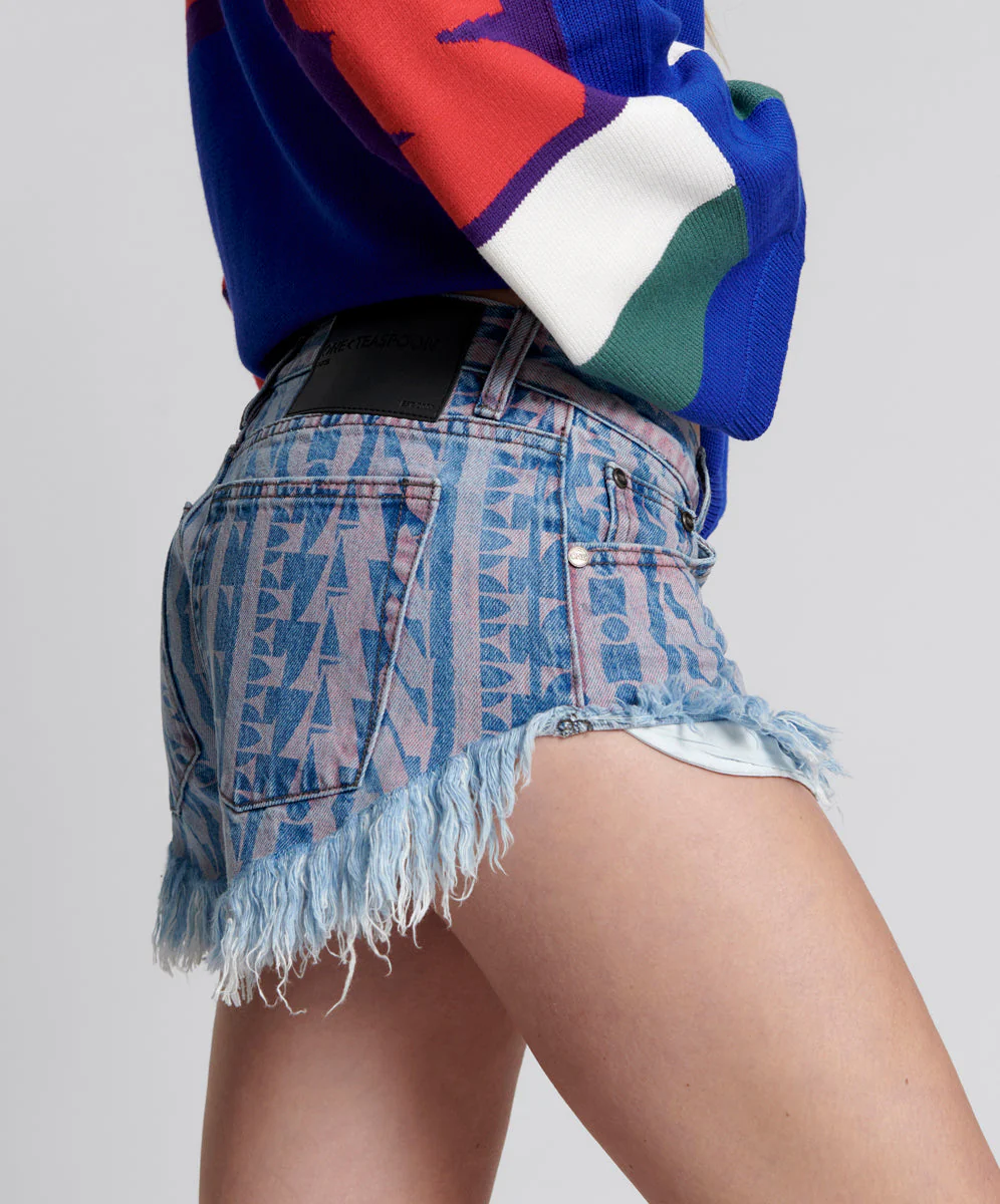 Dukes Low Waist Mini Denim Shorts - Pacifica - Image 2