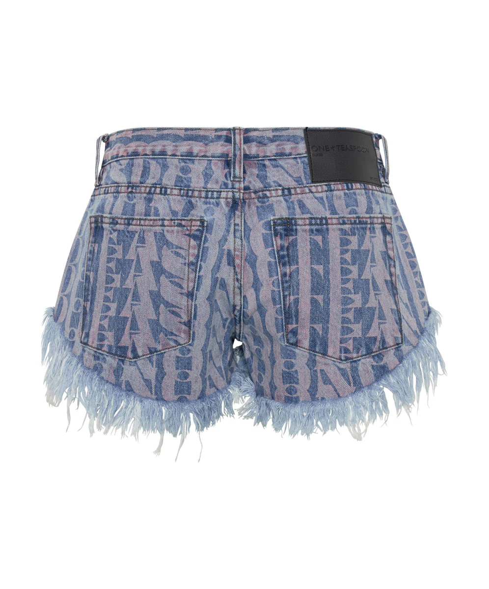 Dukes Low Waist Mini Denim Shorts - Pacifica - Image 7