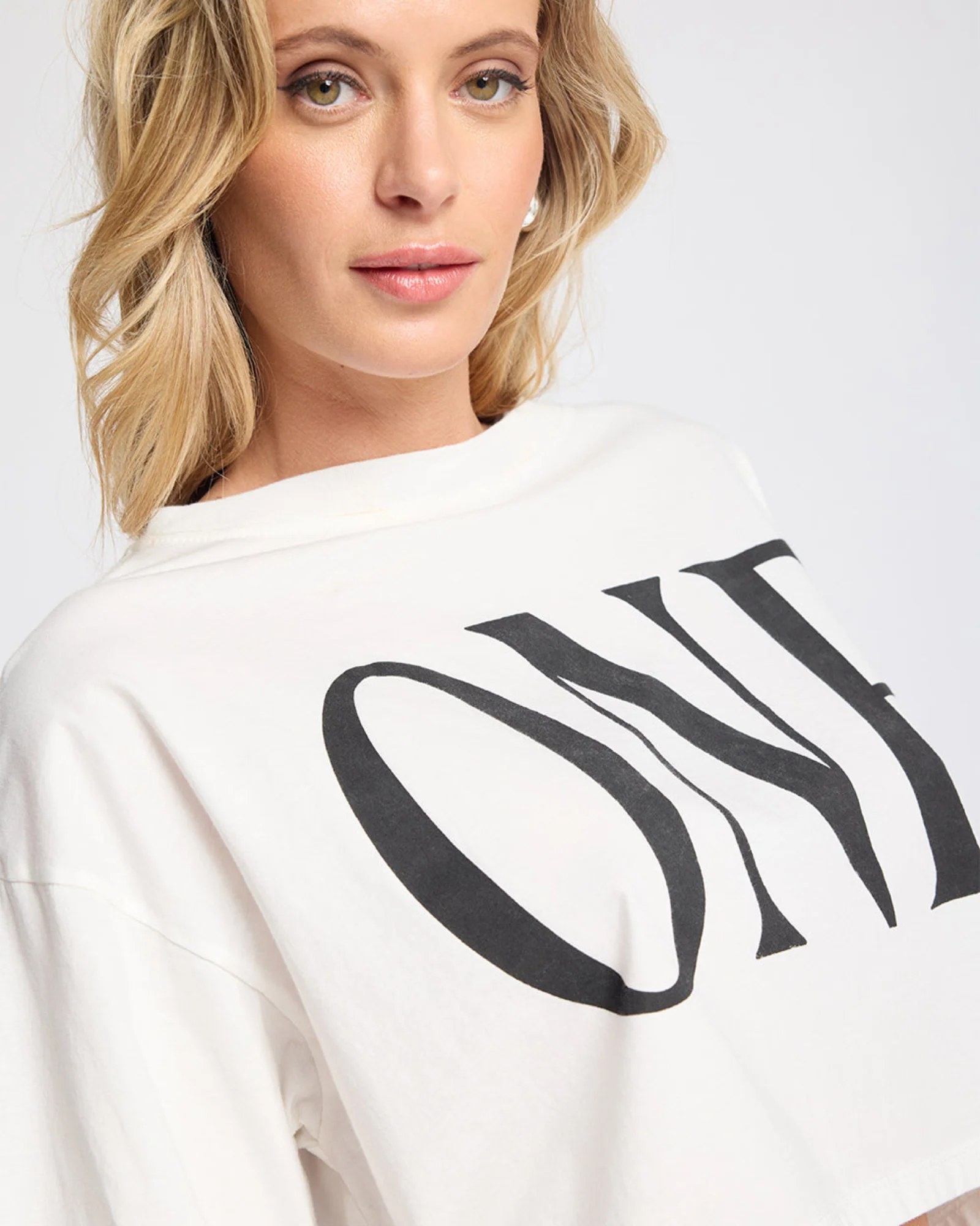 One Logo Boxy Crop Tee - Ivory - Image 8