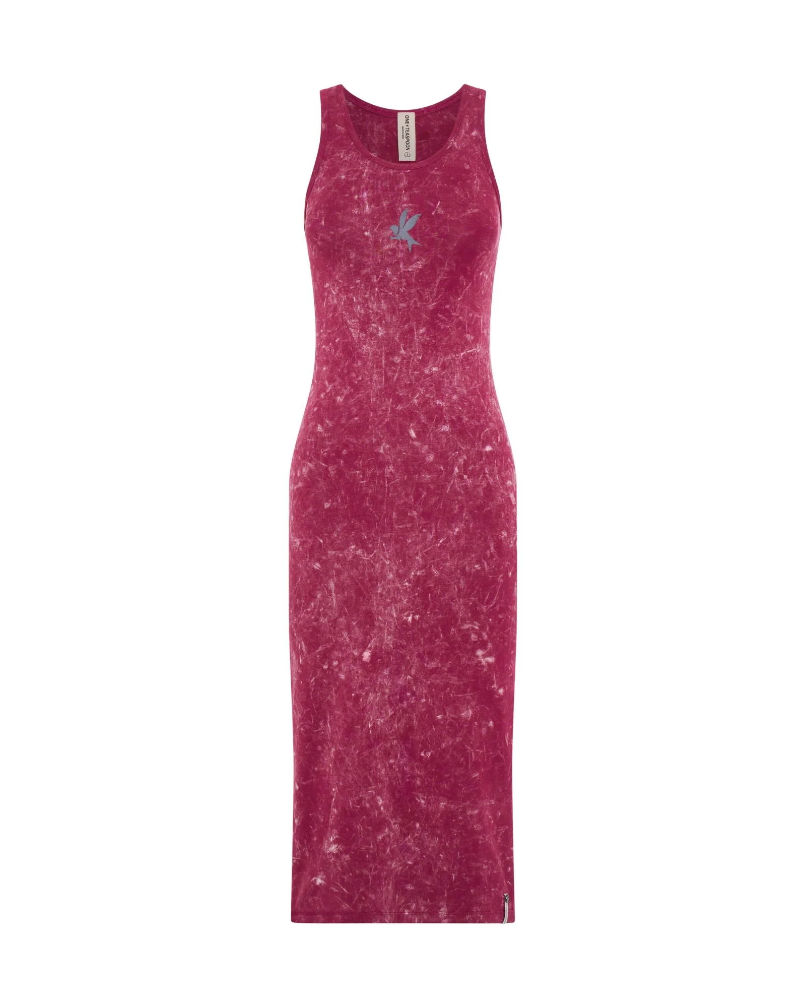One Teaspoon Ribbed Singlet Acid Wash Midi Dress - Burnt Red - Image 6