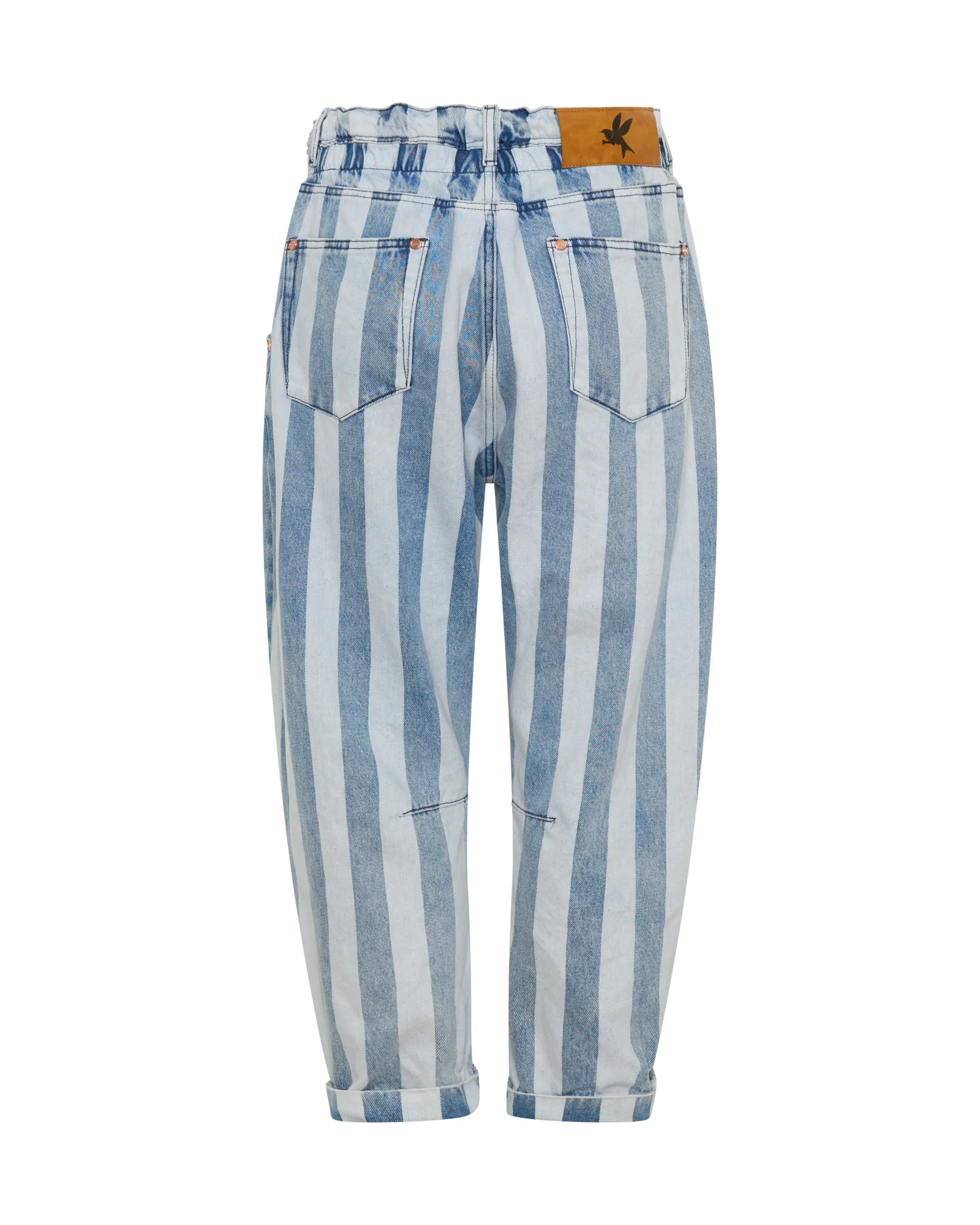Outcasts Low Waist Drop Crotch Harem Denim Jeans - Beach Club Stripe - Image 10