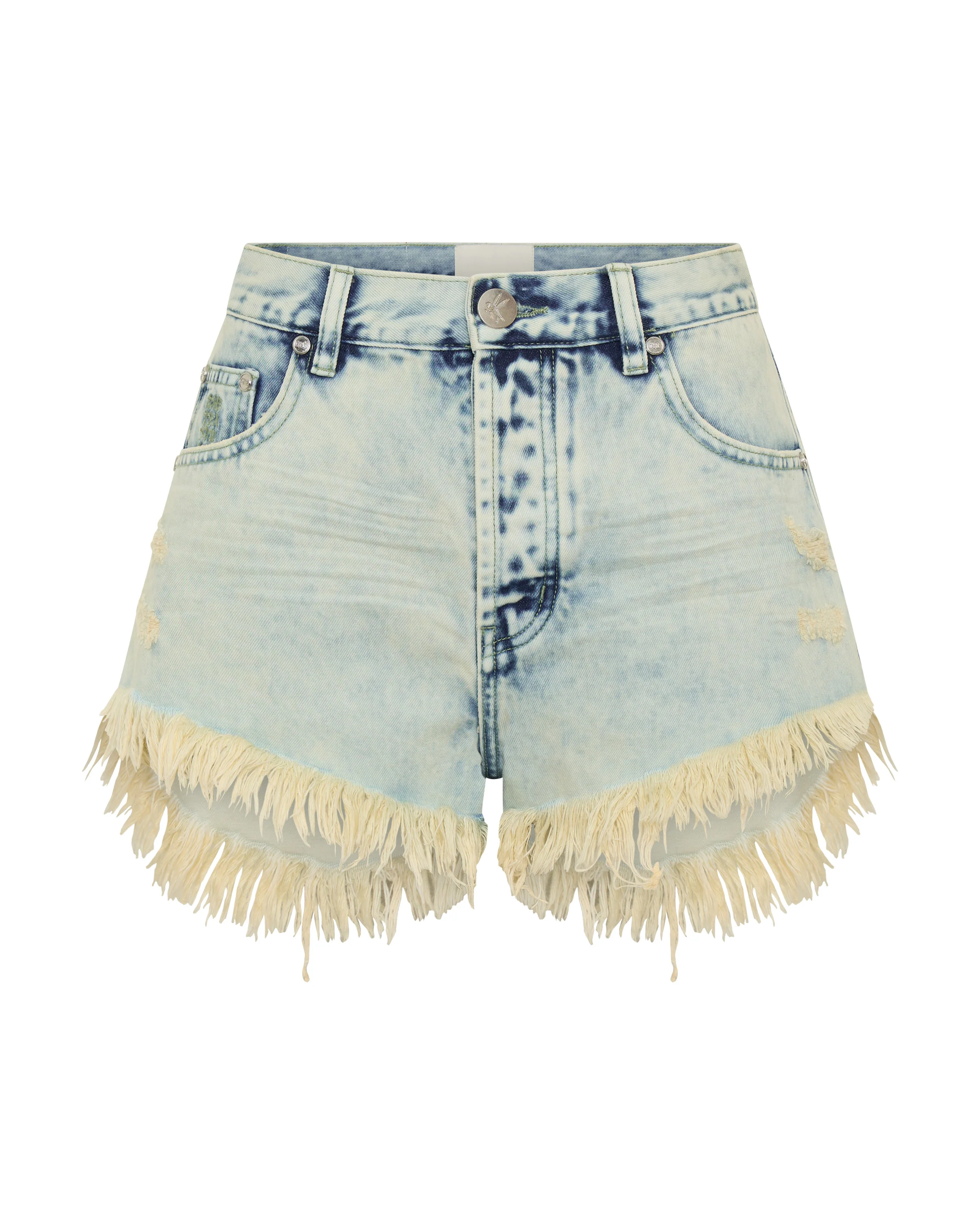 Outlaws Low Waist Mid Length Denim Shorts - Ambrosia Blue - Image 10