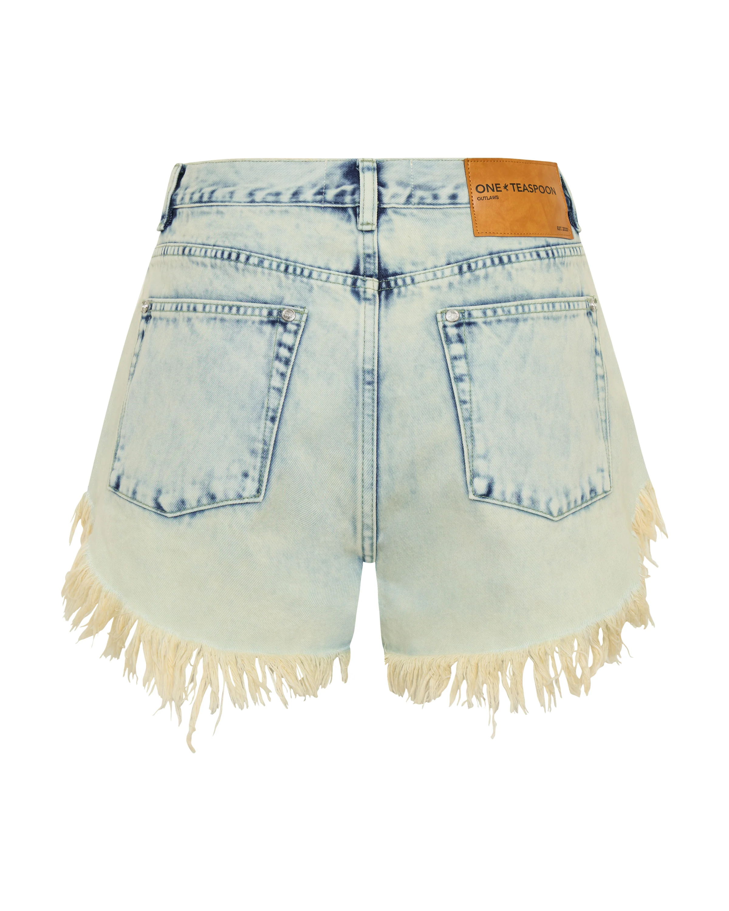 Outlaws Low Waist Mid Length Denim Shorts - Ambrosia Blue - Image 11