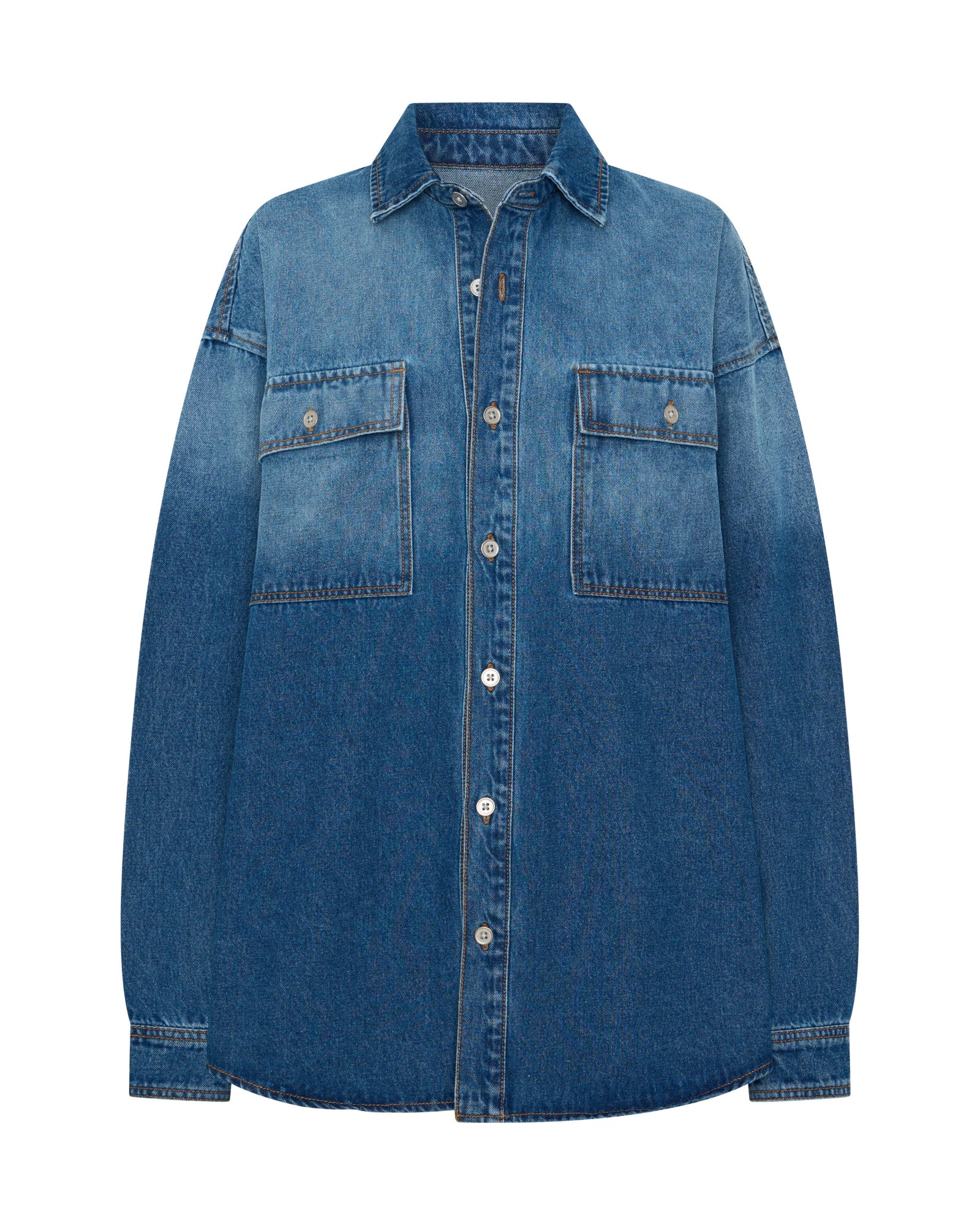 Oversized Denim Shirt - Pacifica Blue - Image 13