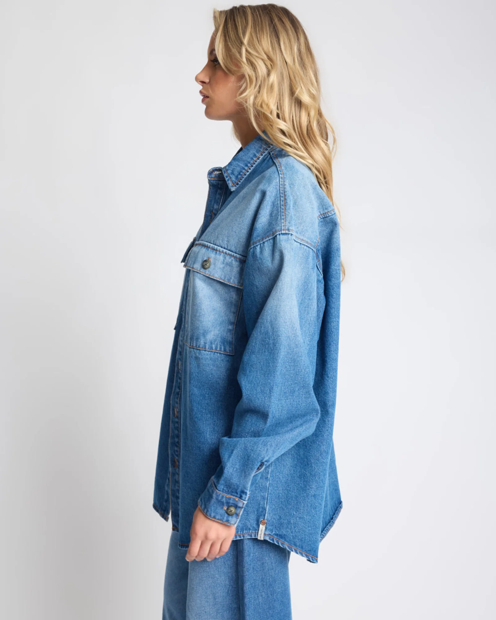 Oversized Denim Shirt - Pacifica Blue - Image 5