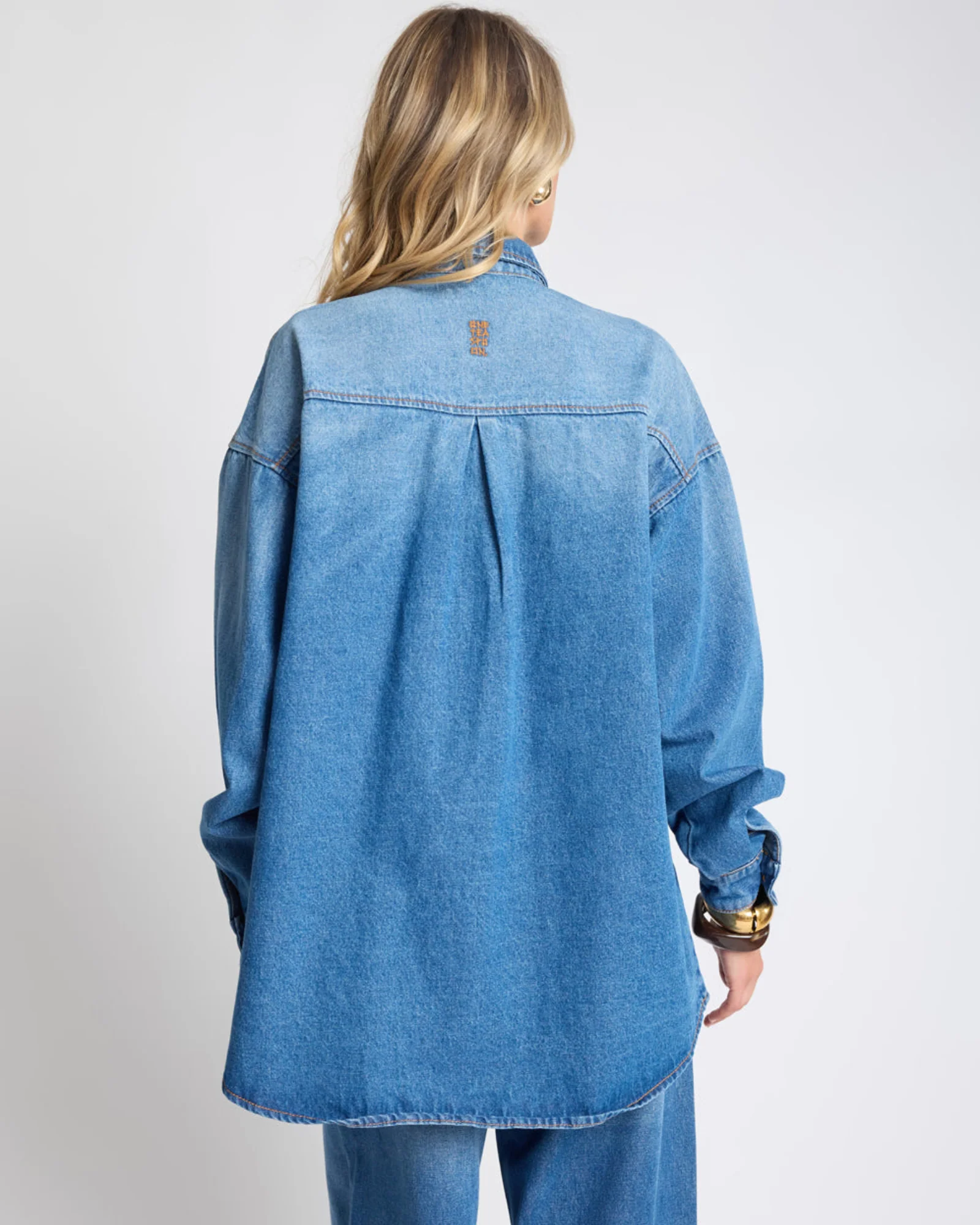 Oversized Denim Shirt - Pacifica Blue - Image 6
