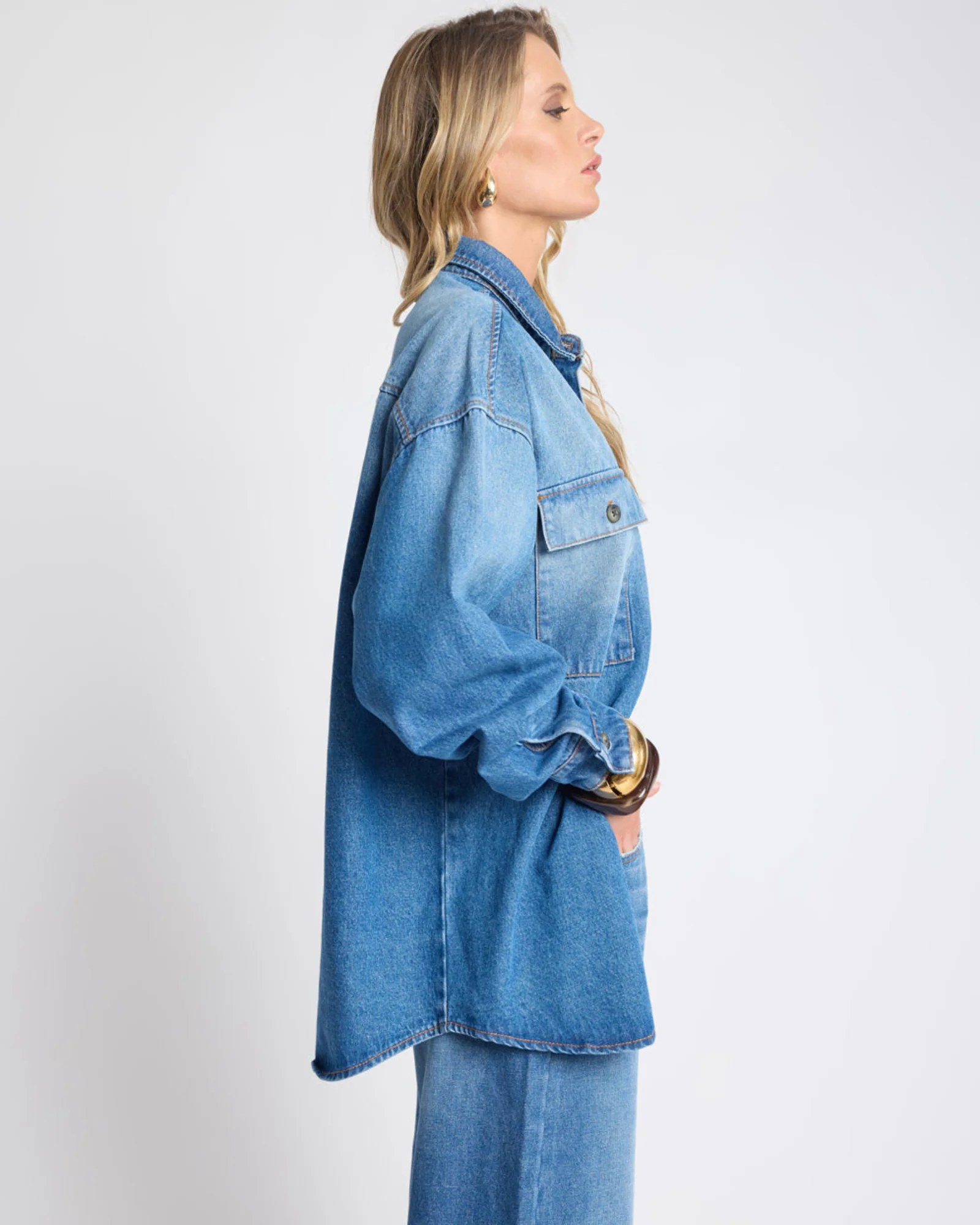 Oversized Denim Shirt - Pacifica Blue - Image 7
