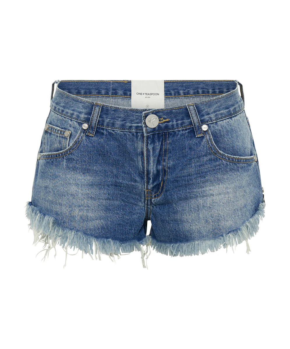 Dukes Low Waist Mini Denim Shorts - Pacifica - Image 6