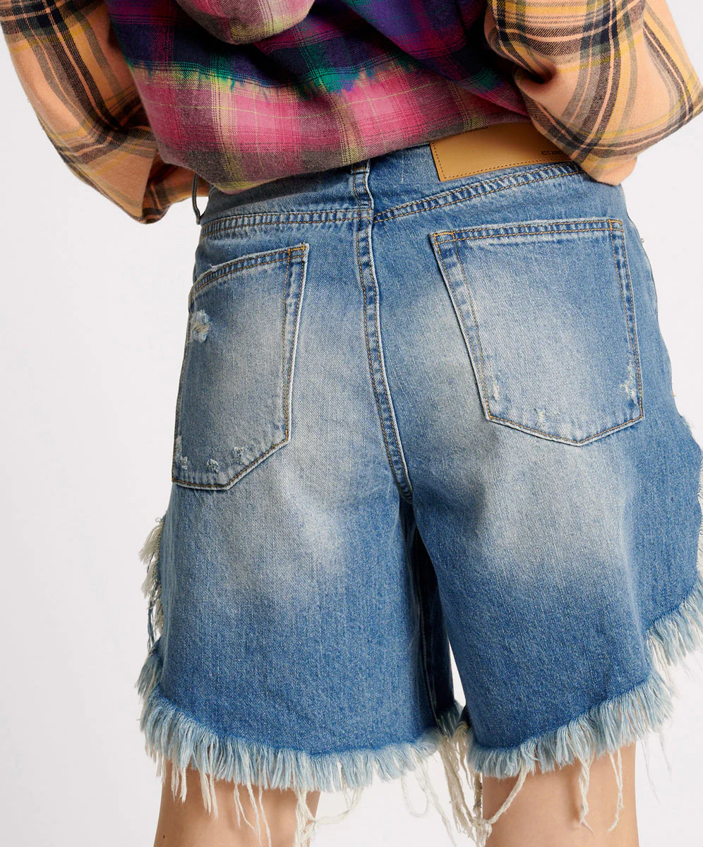 Frankies Low Waist Long Length Denim Shorts - Pacifica - Image 4