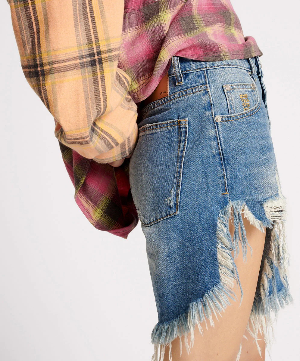 Frankies Low Waist Long Length Denim Shorts - Pacifica - Image 5