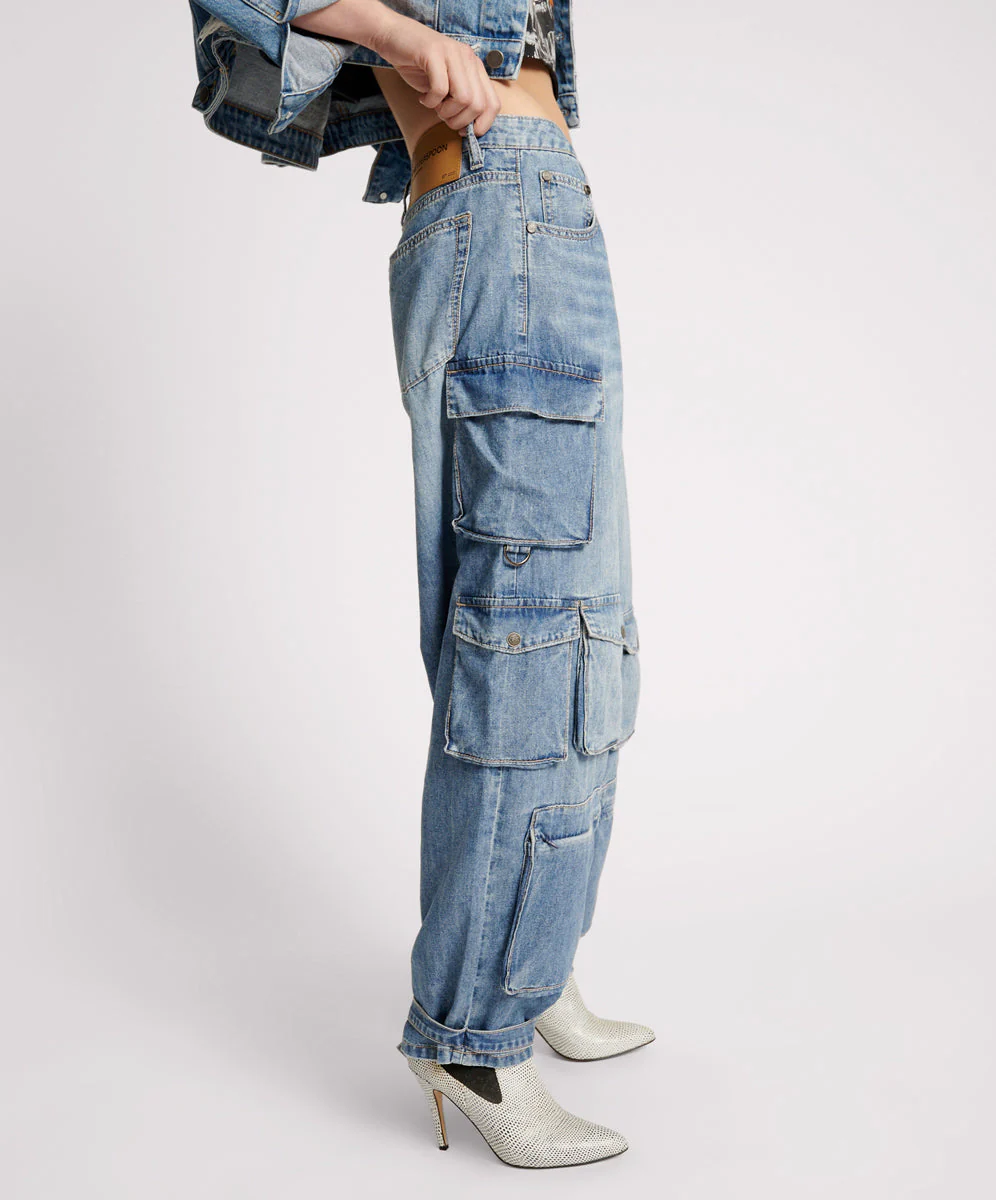 Epic Cargo High Waist Denim Jeans - Pacifica - Image 5