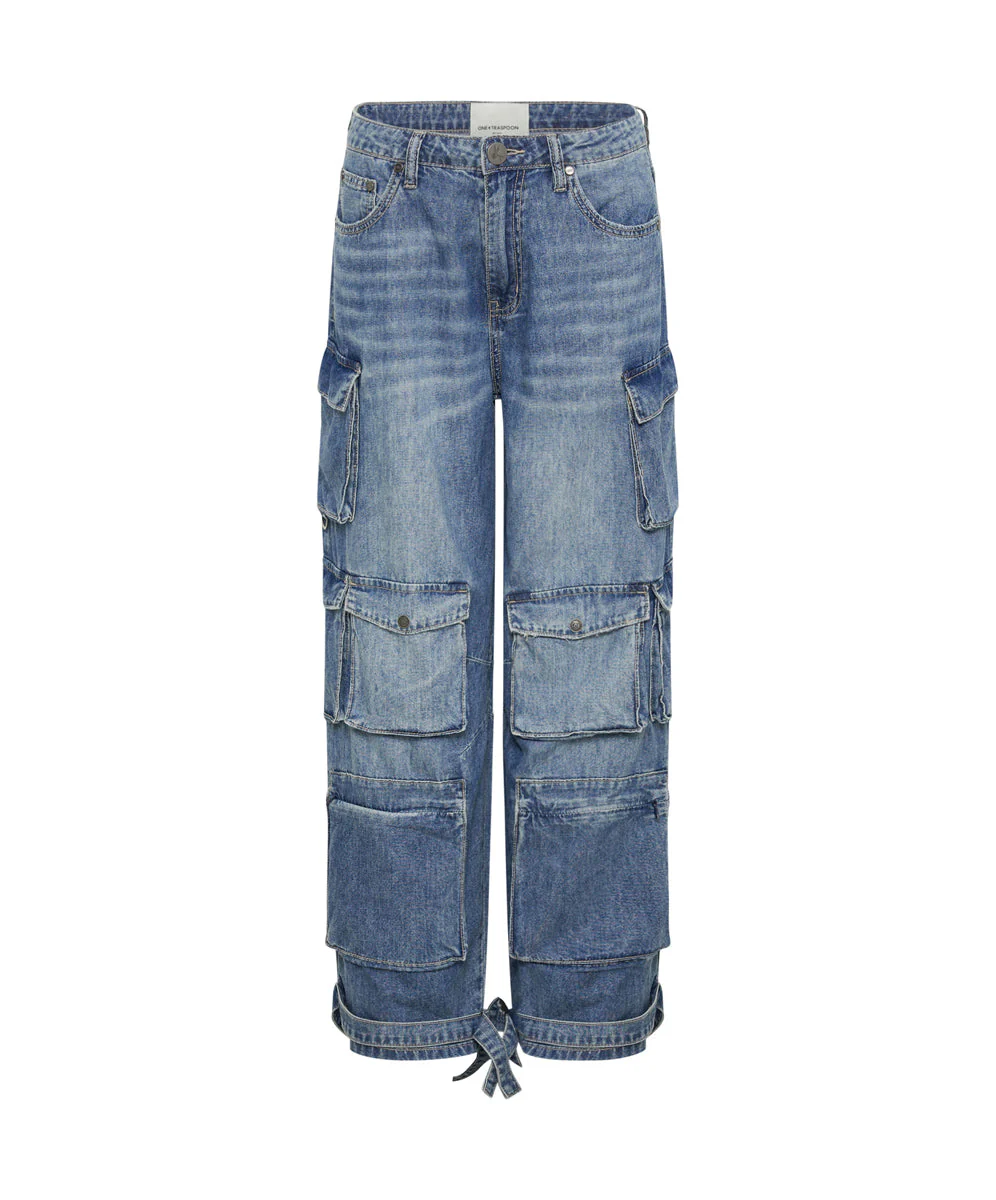 Epic Cargo High Waist Denim Jeans - Pacifica - Image 6