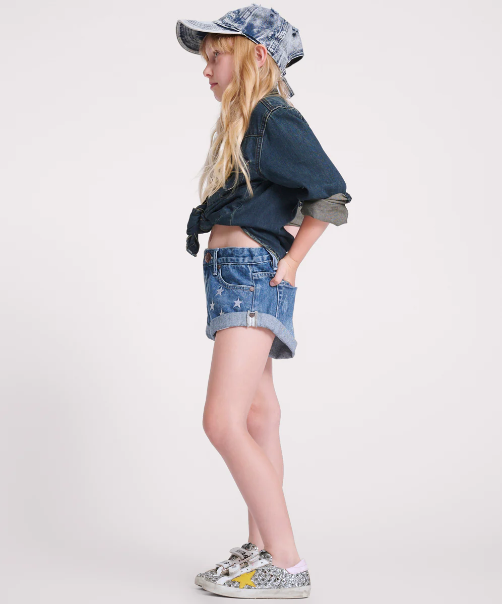 Kids Bandits Low Waist Denim Shorts - Pacifica Blue - Image 2