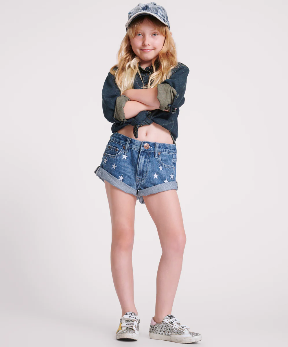 Kids Bandits Low Waist Denim Shorts - Pacifica Blue - Image 5