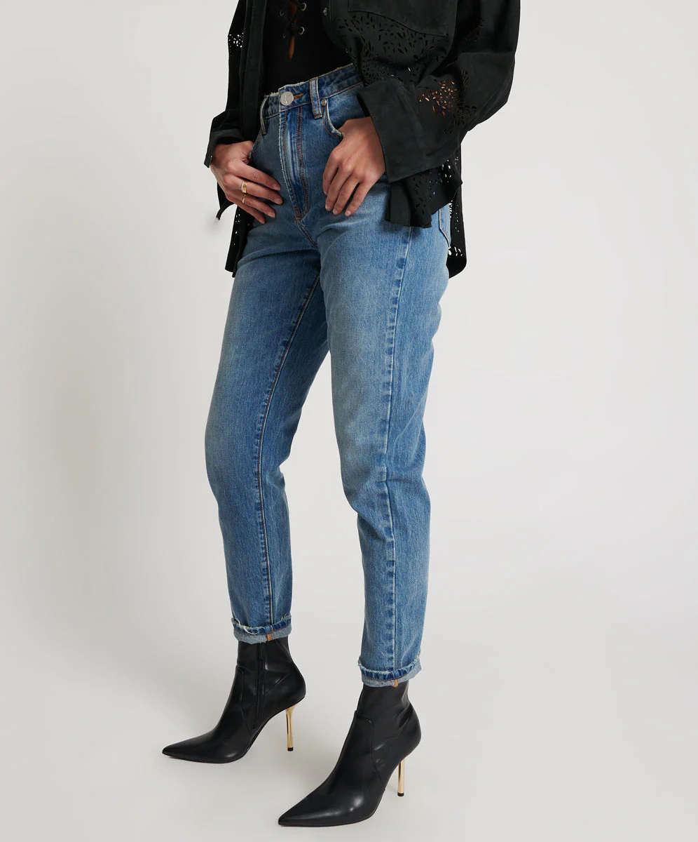 Legends High Waist Straight Leg Denim Jeans - Pacifica - Image 3