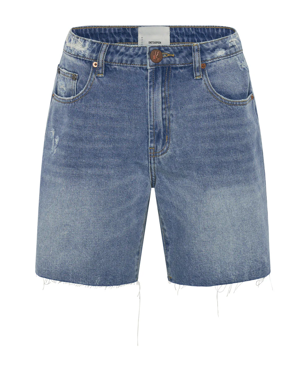 Jacksons Mid Waist Wide Leg Denim Shorts - Pacifica - Image 6