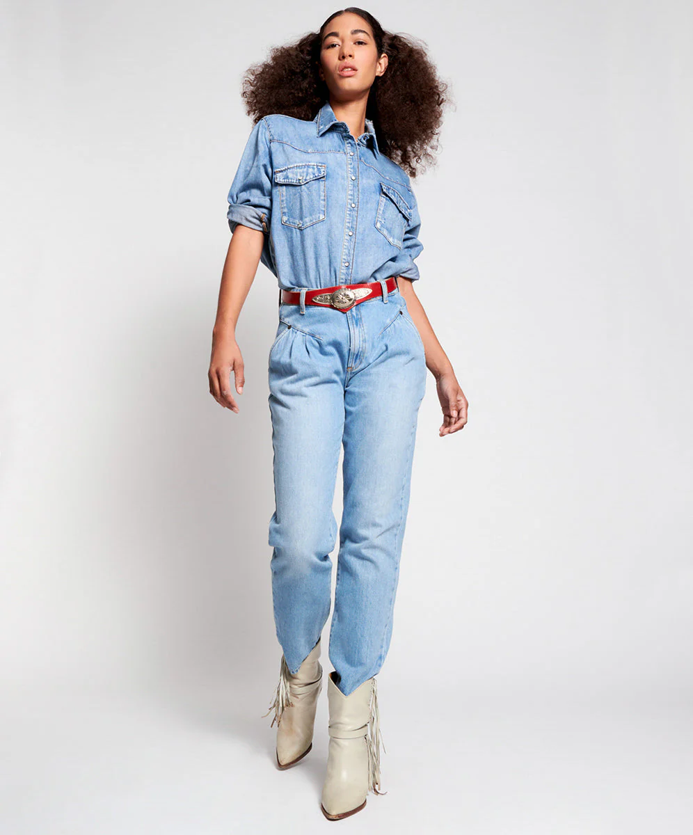 Streetwalkers High Waist Straight Leg Trouser Denim Jeans - Pacifica - Image 5