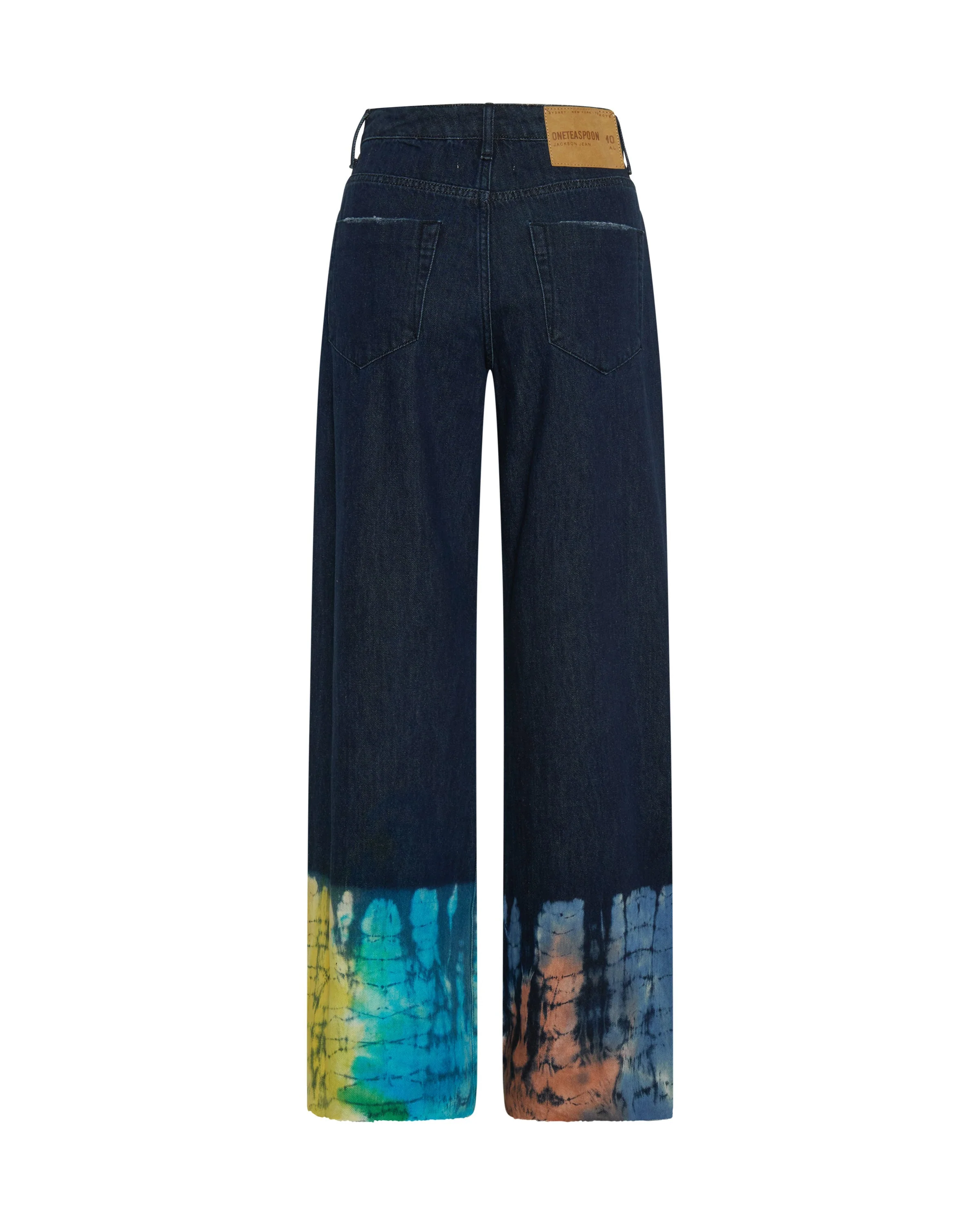 Jackson Mid Waist Wide Leg Denim Jeans - Paint Dipped - Image 6