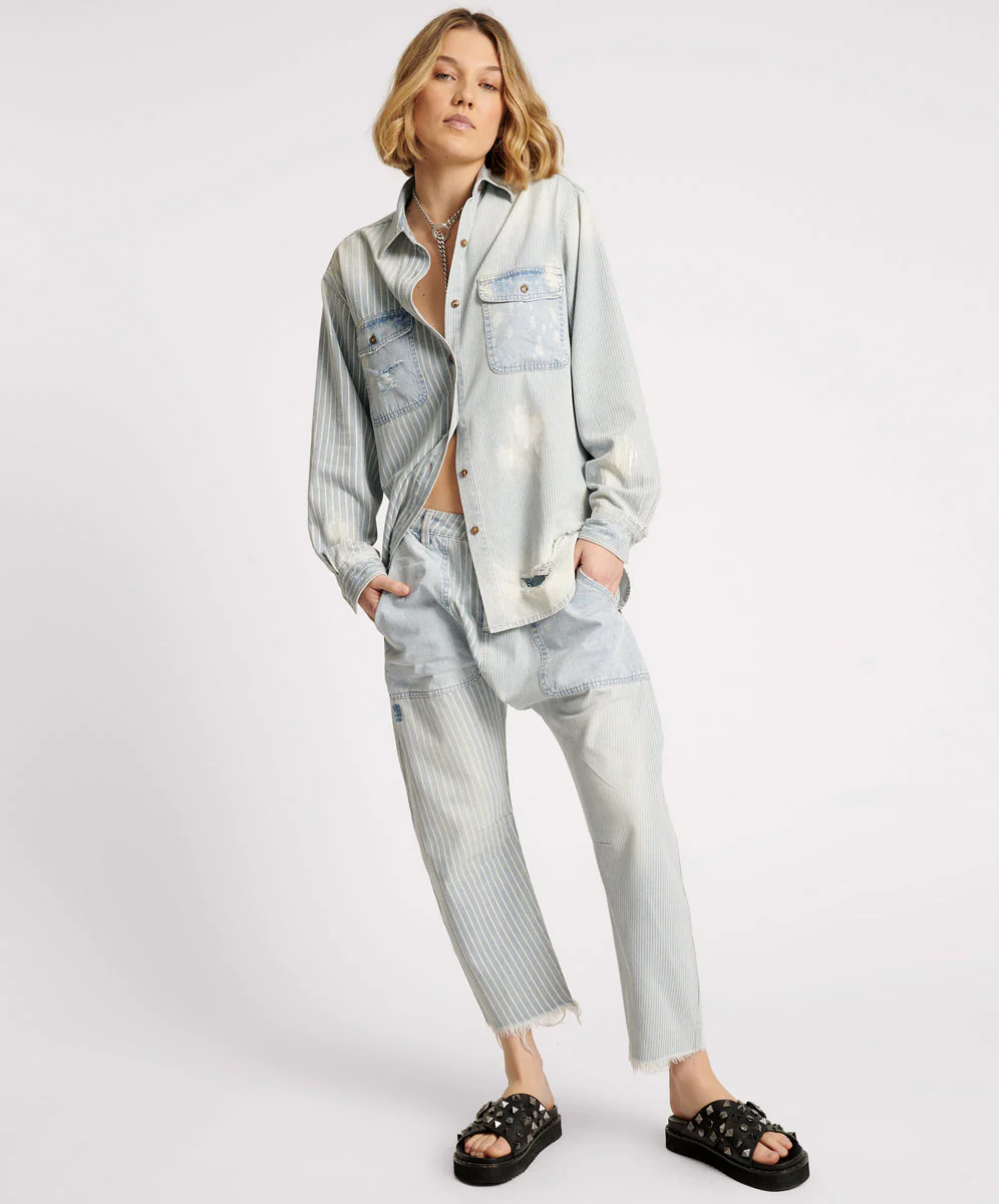 Everyday Denim Shirt - Painters Stripe - Image 2