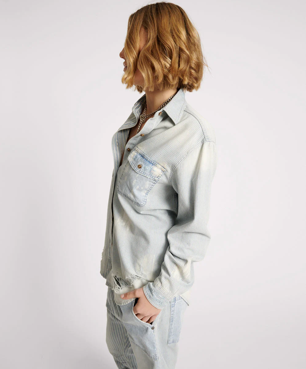 Everyday Denim Shirt - Painters Stripe - Image 3