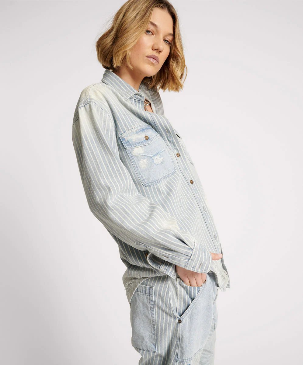 Everyday Denim Shirt - Painters Stripe - Image 5