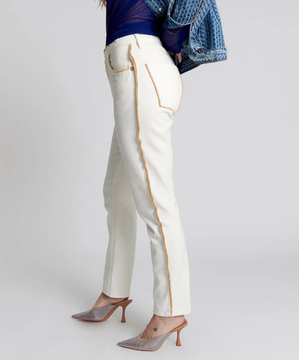 Awesome Baggies High Waist Straight Leg Denim Jeans - Pearl - Image 3