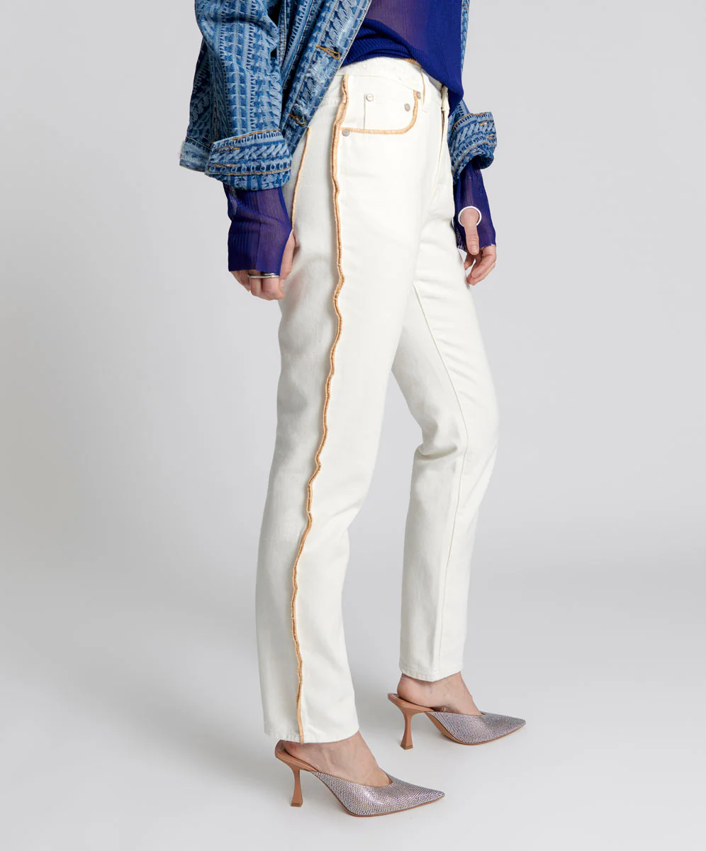 Awesome Baggies High Waist Straight Leg Denim Jeans - Pearl - Image 5