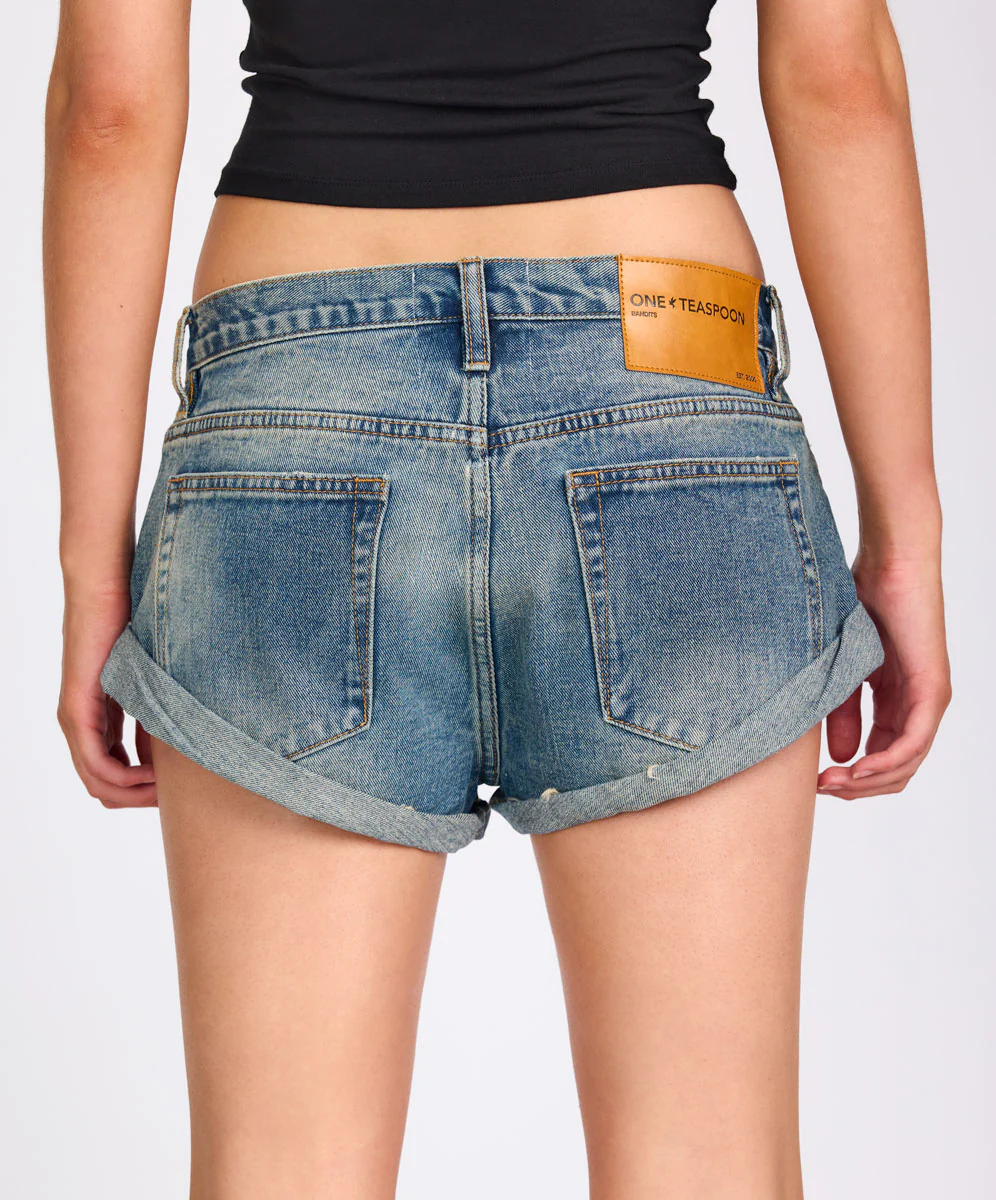 Bandits Low Waist Denim Shorts - Phoenix Blue - Image 4