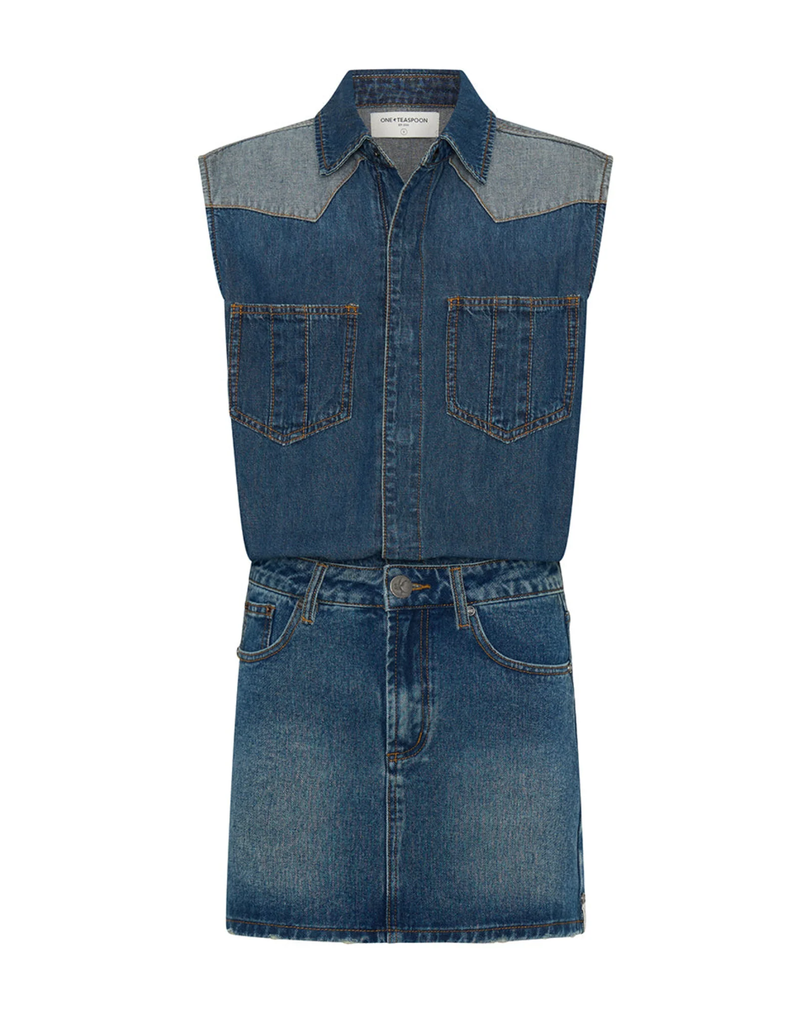 Sloane Mini Denim Dress - Phoenix Blue - Image 12