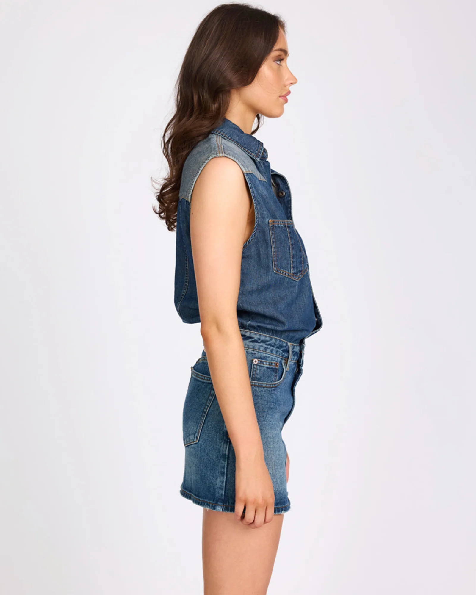 Sloane Mini Denim Dress - Phoenix Blue - Image 7