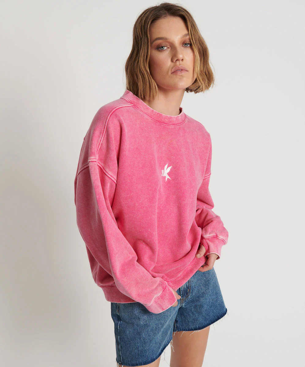 PINK BOWER BIRD RETRO SWEATER - Image 5