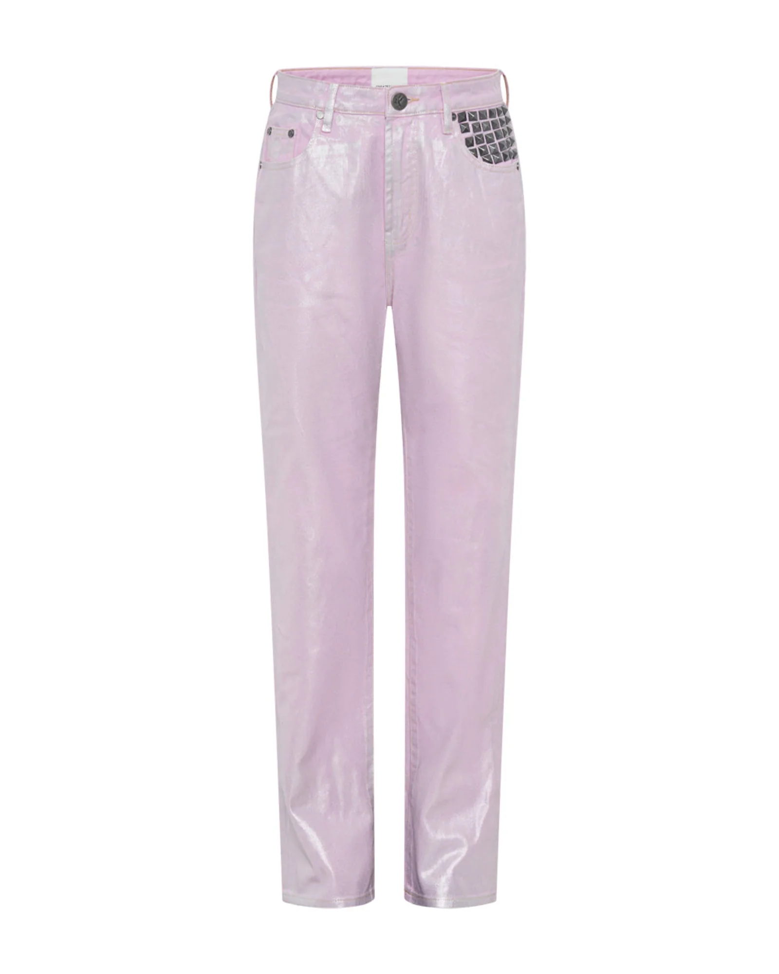 Awesome Baggies High Waist Straight Leg Denim Jeans- Pink Envy Foil - Image 8