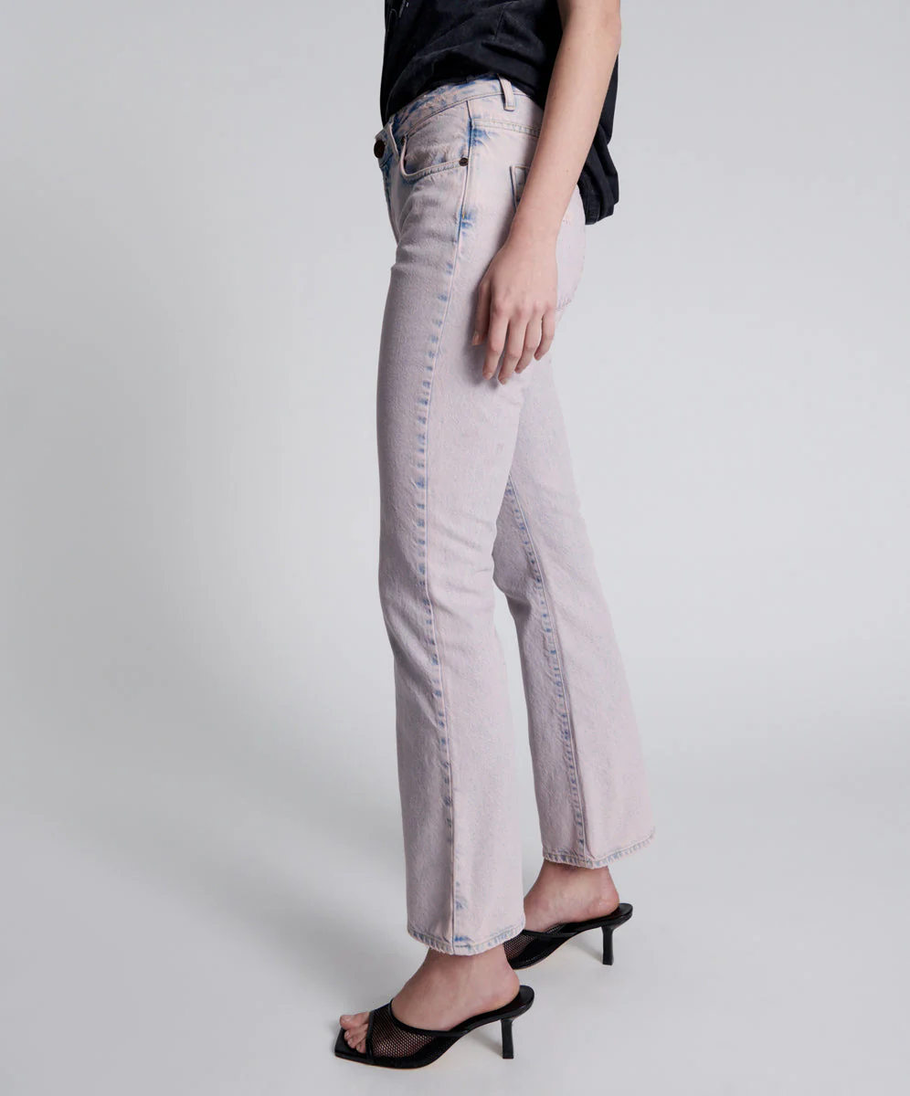 Charlie High Waist Slim Flared Denim Jeans - Pink Haze - Image 4