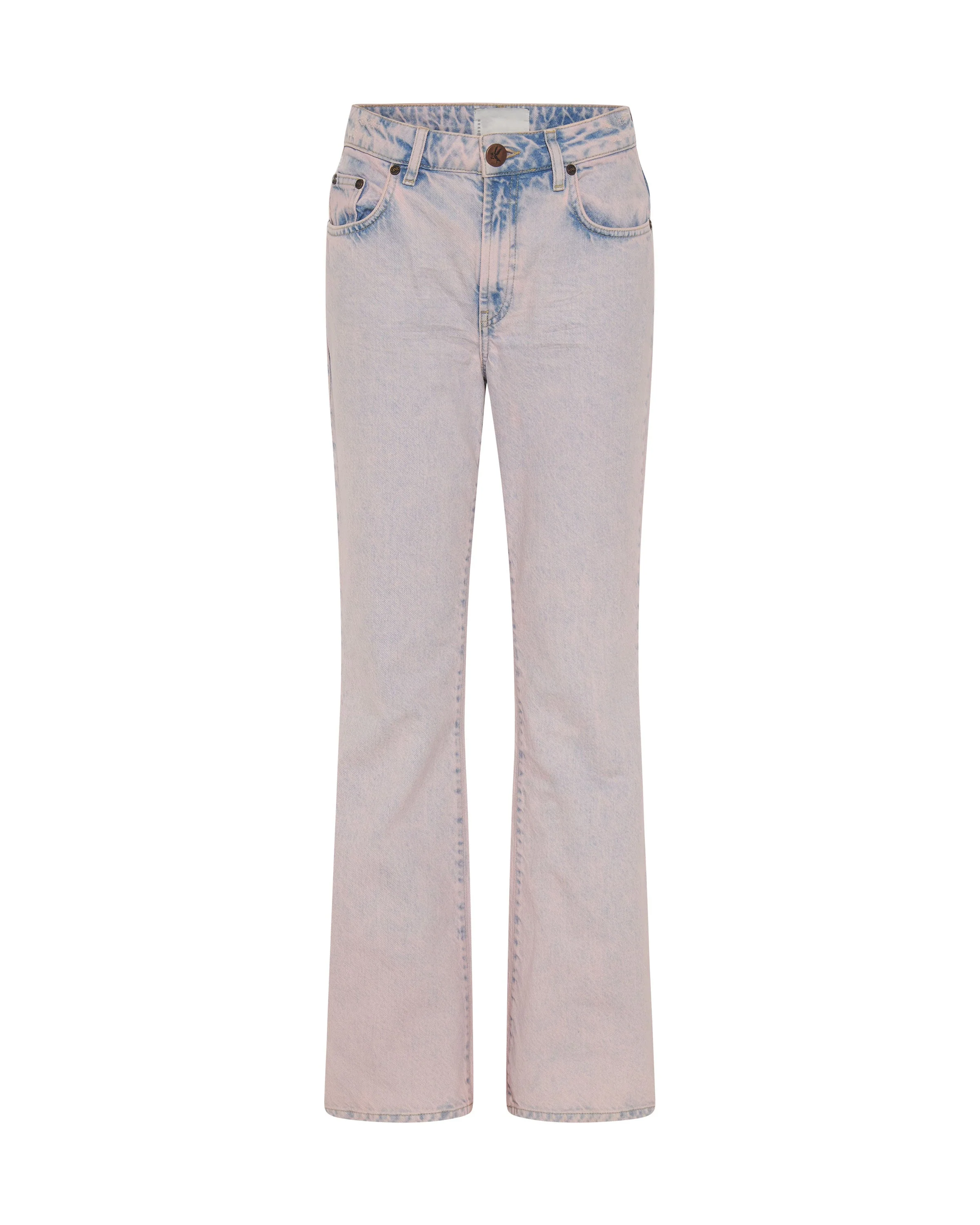 Charlie High Waist Slim Flared Denim Jeans - Pink Haze - Image 6