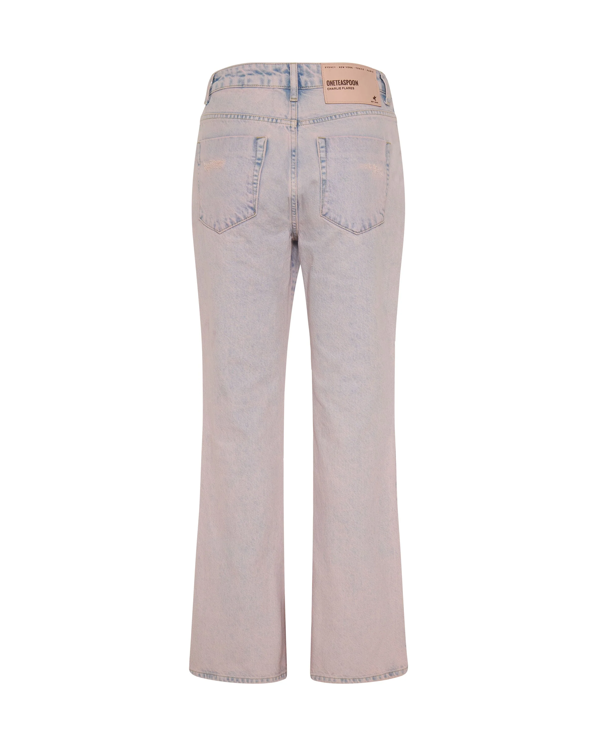 Charlie High Waist Slim Flared Denim Jeans - Pink Haze - Image 7