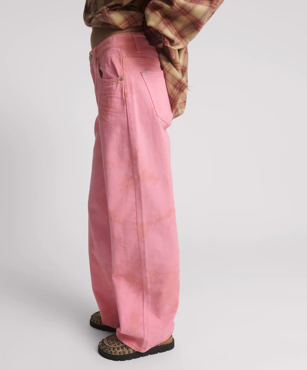 Jackson Mid Waist Wide Leg Denim Jeans - Pink Kiss - Image 3